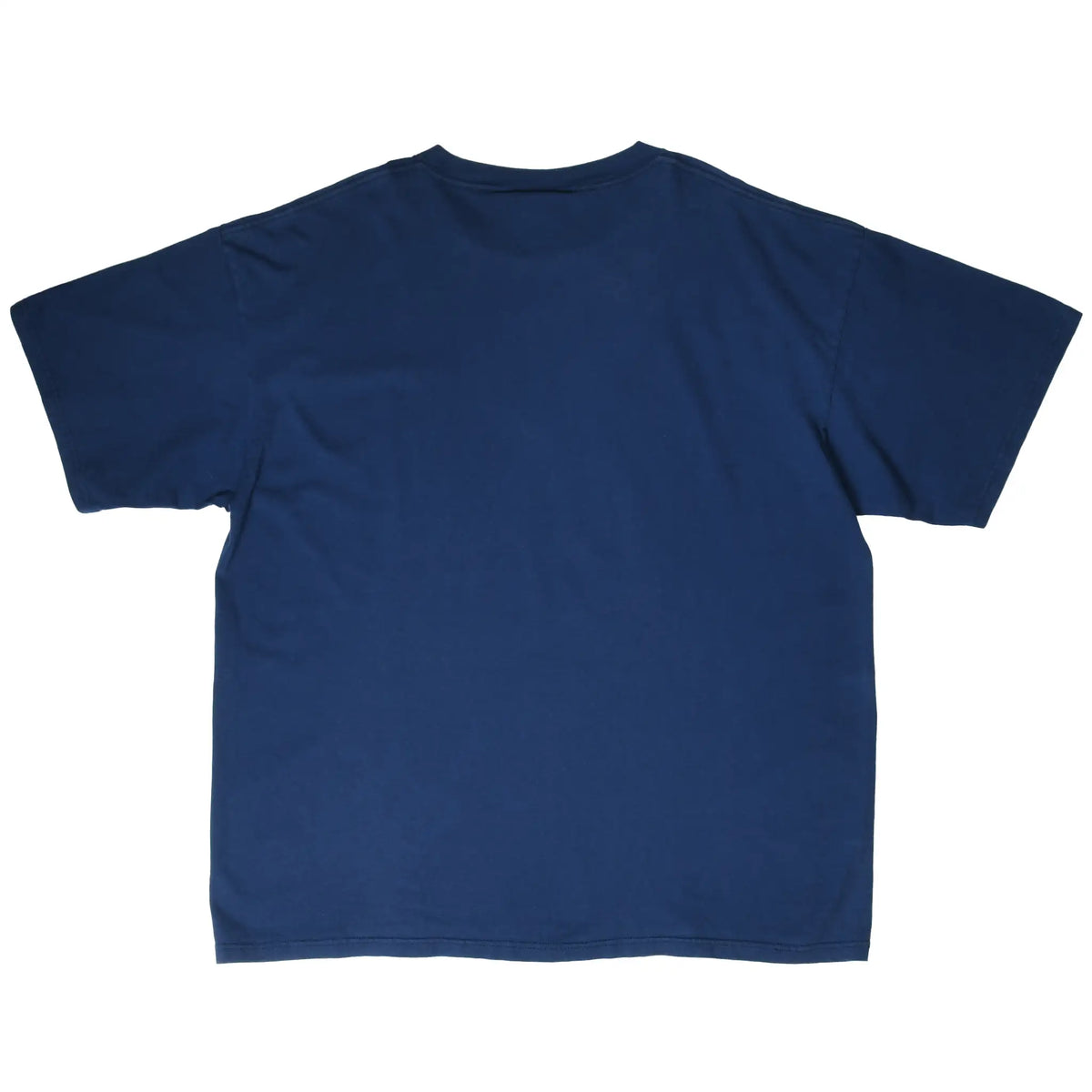 Back of navy Michigan Wolverines short-sleeve T-shirt with no graphic