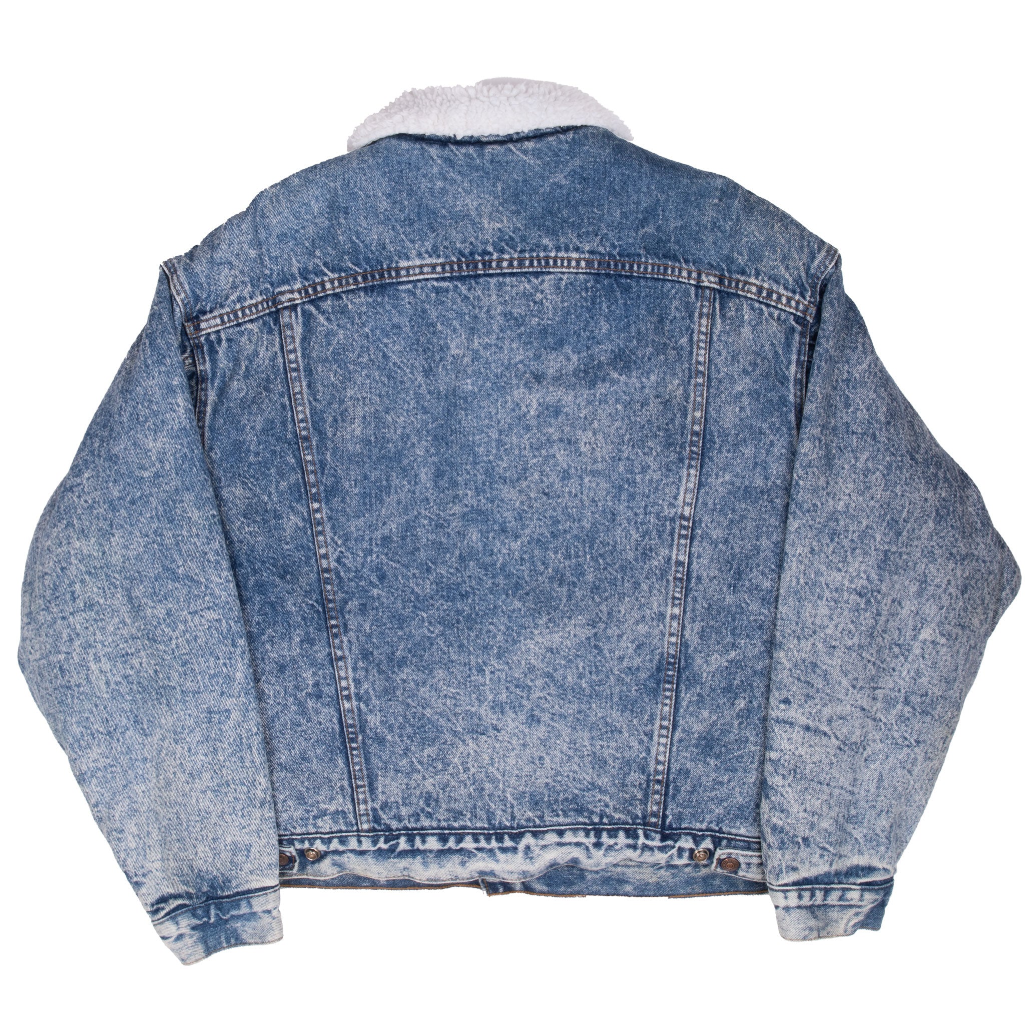 Vintage Levis Sherpa Trucker Blue Denim Jacket 1980S Size XL Made In Usa