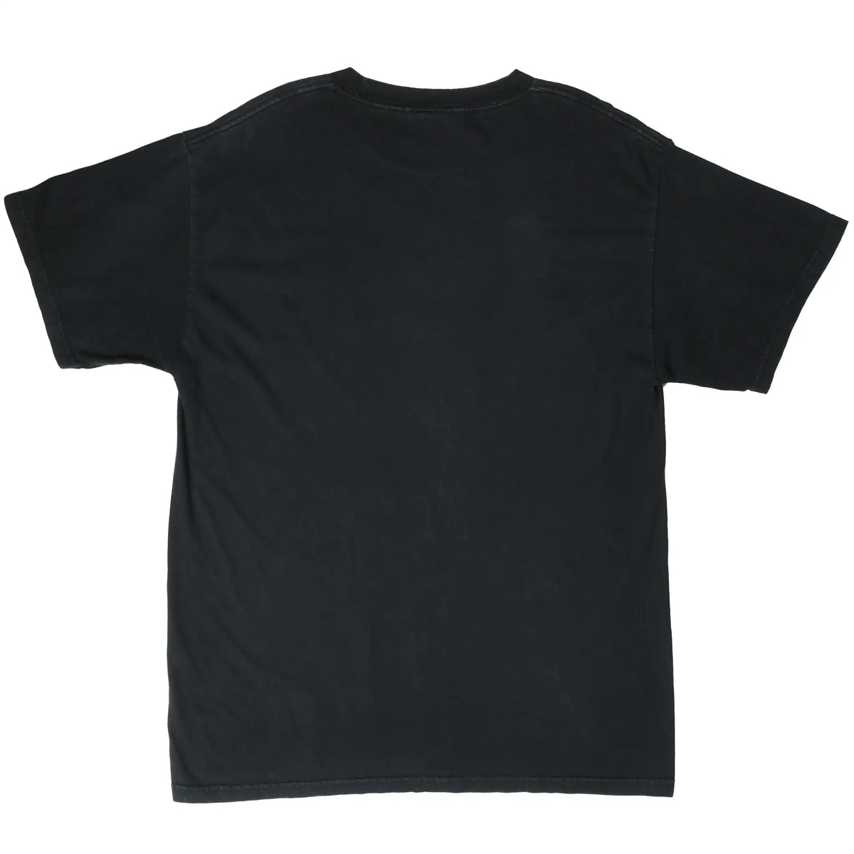 Back of plain black short-sleeve Superman T-shirt