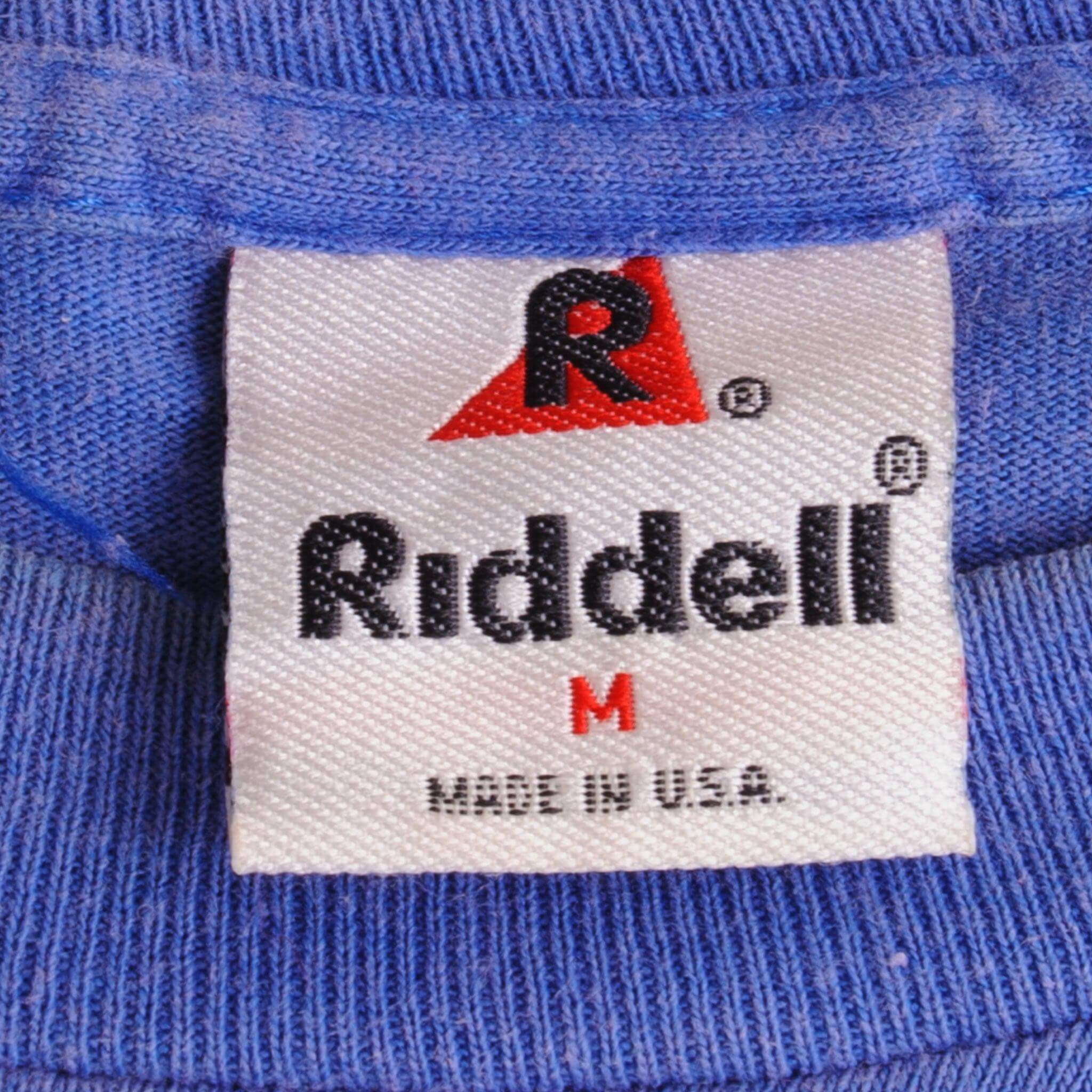 Vintage National Football League New York Giants Riddell Tee Shirt 1991 Size Medium Made In USA With Single Stitch Sleeves.