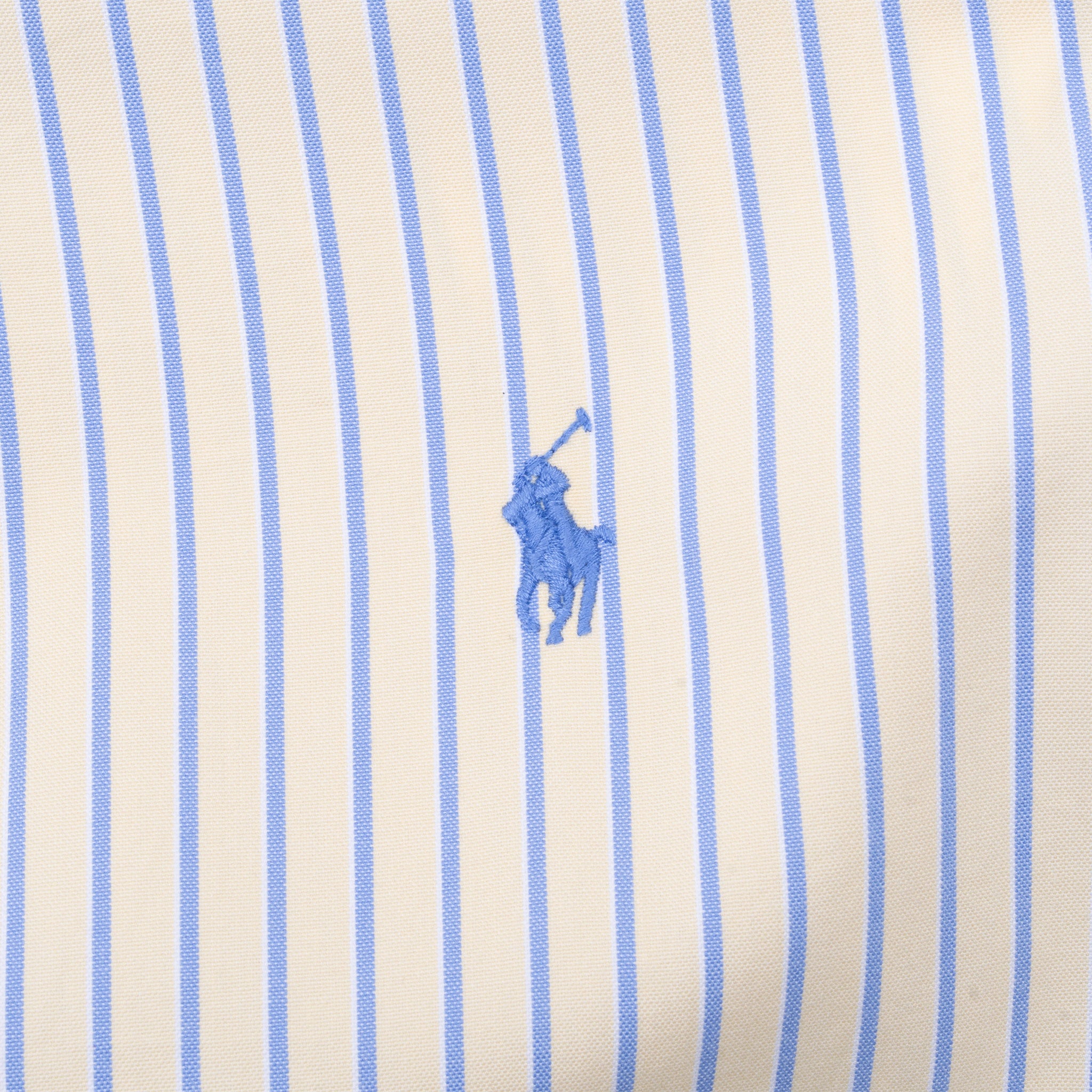 Vintage Polo Ralph Lauren Yellow Blue Striped Shirt 1990S Size 15 X 32/33