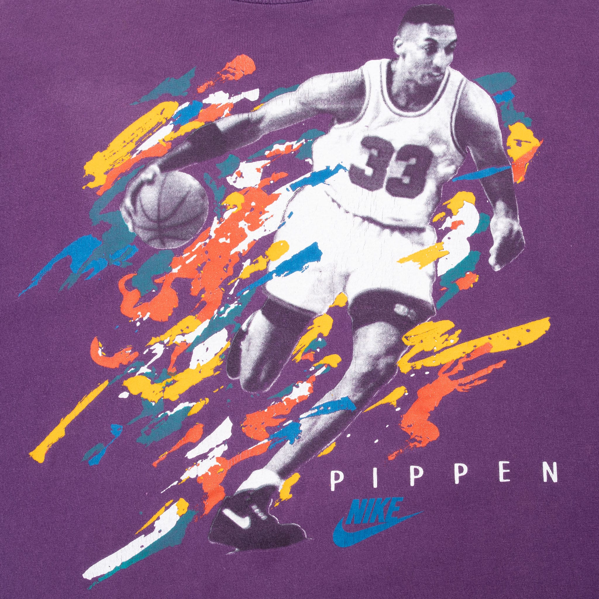 Vintage Nba Nike Pippen Late 1980S Tee Shirt Size Medium Made In Usa With Single Stitch Sleeves