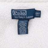 Vintage Polo Ralph Lauren Grey Sherpa Lined Hoodie Sweatshirt 1990S Size 2Xl Tall