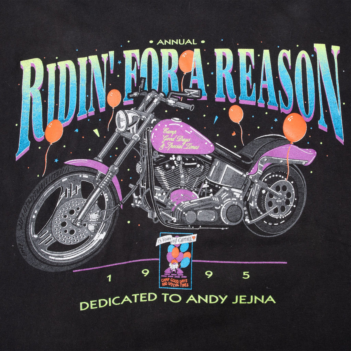 Vintage Riding For A Reason Harv's Biker Tee Shirt 1995 Size XL Made In Usa With Single Stitch Sleeves