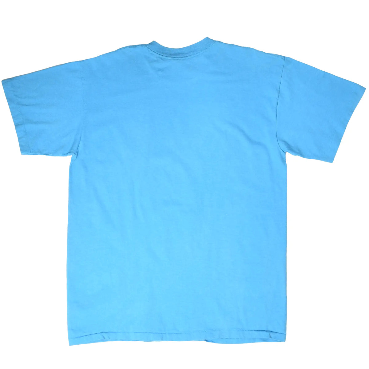 Back of blue short-sleeve Simpsons T-shirt with no graphic