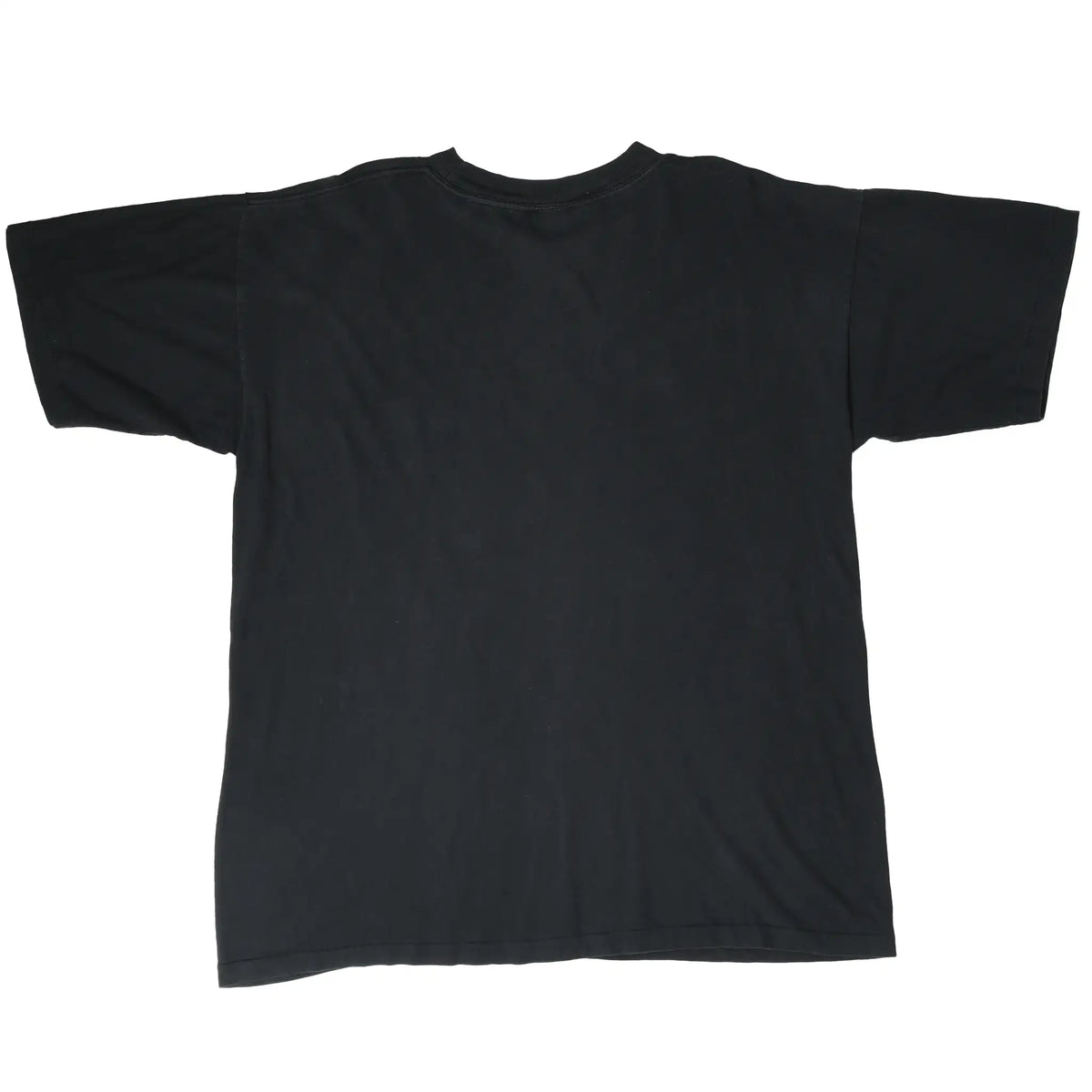 Back of black short-sleeve T-shirt with no graphic