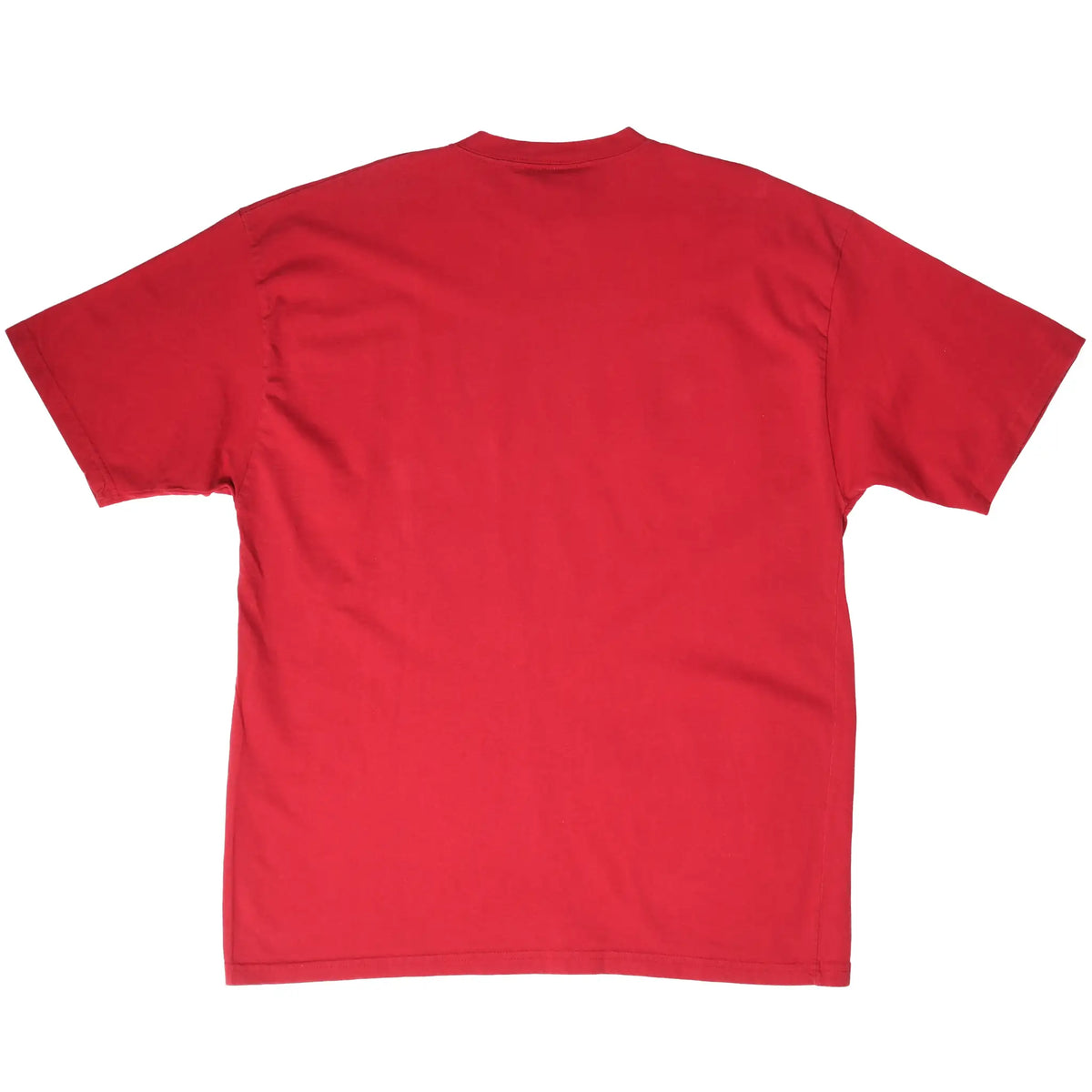 Back of plain red short-sleeve Disney T-shirt