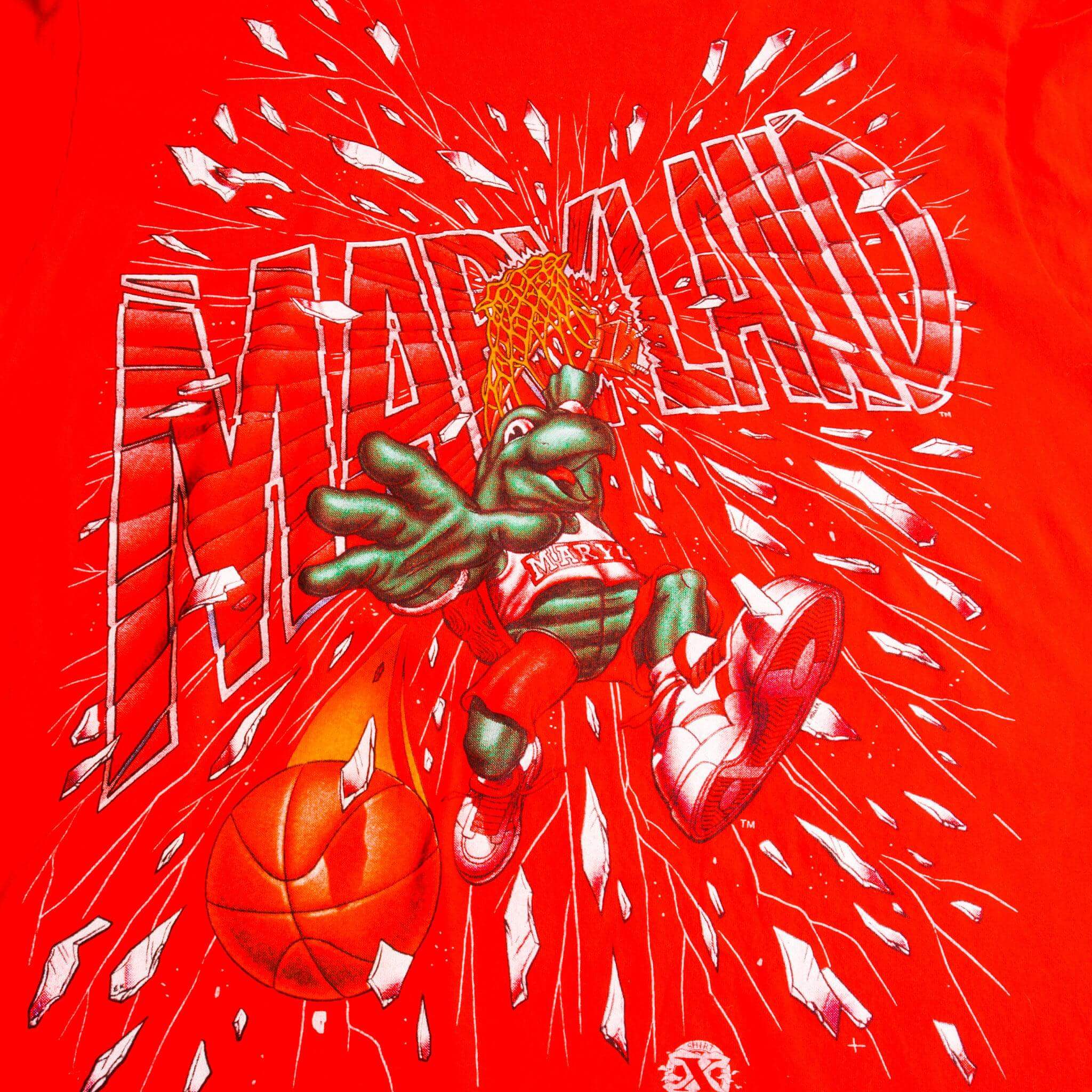 Vintage Maryland Terrapins College Basketball 1990S Tee Shirt Size XLarge With Single Stitch Sleeves