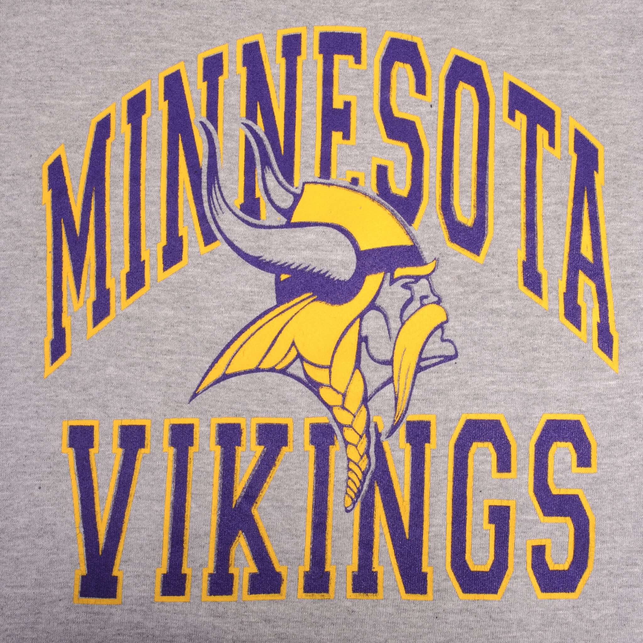 Vintage Nfl Minnesota Vikings Grey Russel Sweatshirt 1990S Size XL Made In USA