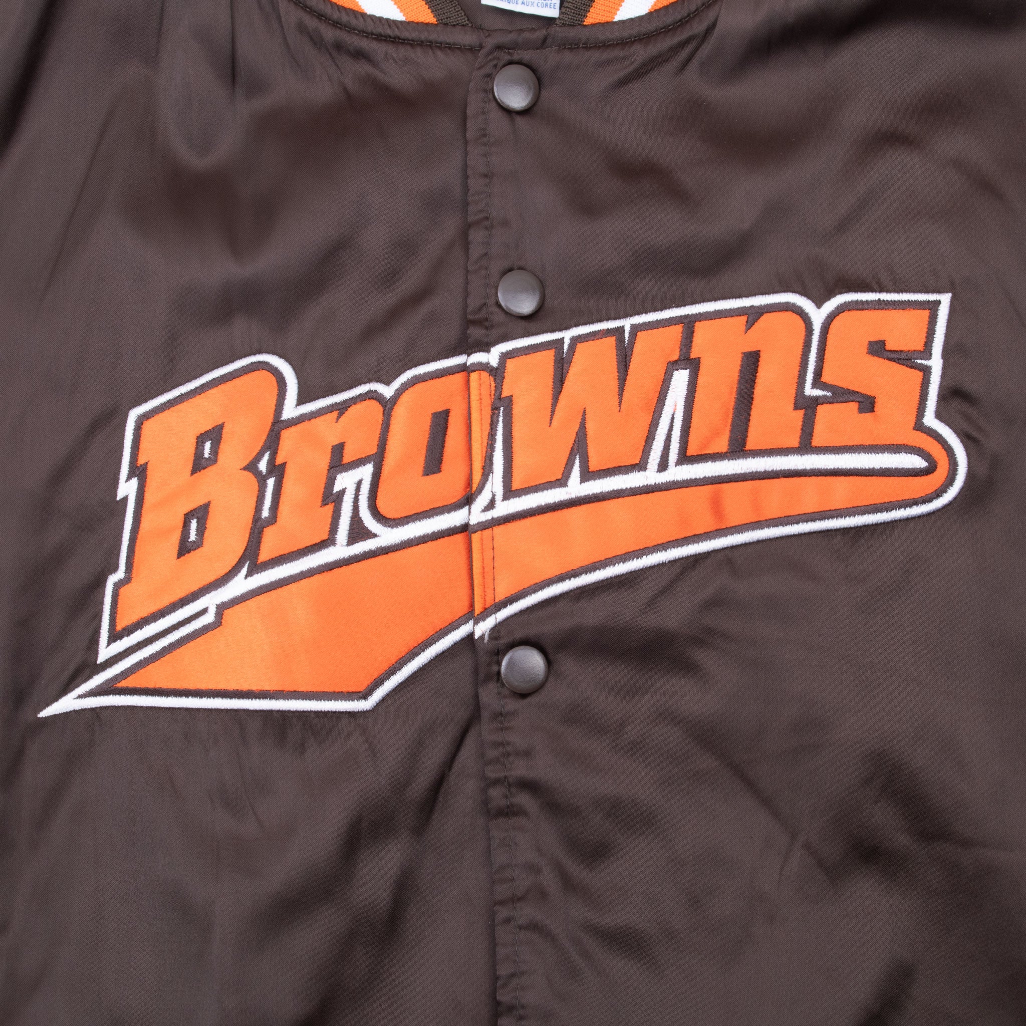 Vintage Nfl Cleveland Browns Bomber Satin Jacket 1990S Size Large