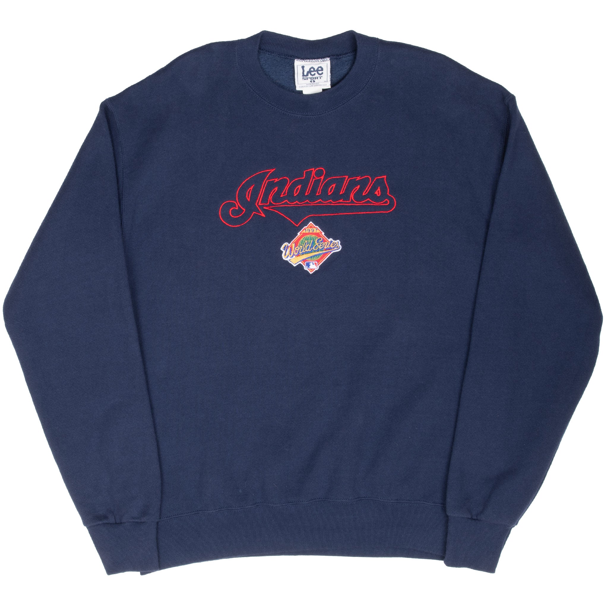 Vintage Mlb Cleveland Indians World Series 1997 Embroidered Sweatshirt Size Large