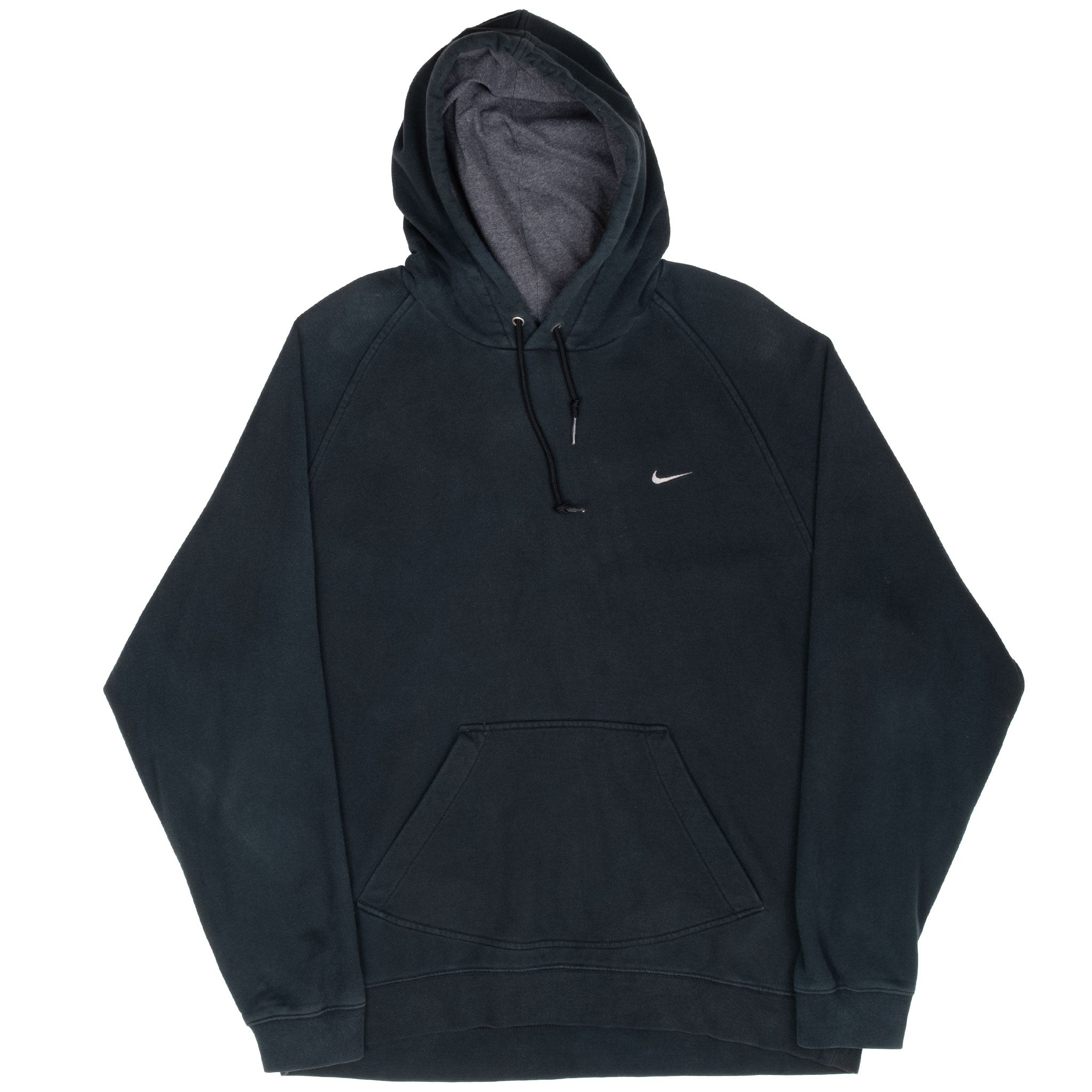 Vintage Nike Classic Swoosh Black Hoodie Sweatshirt 2000S Size XL