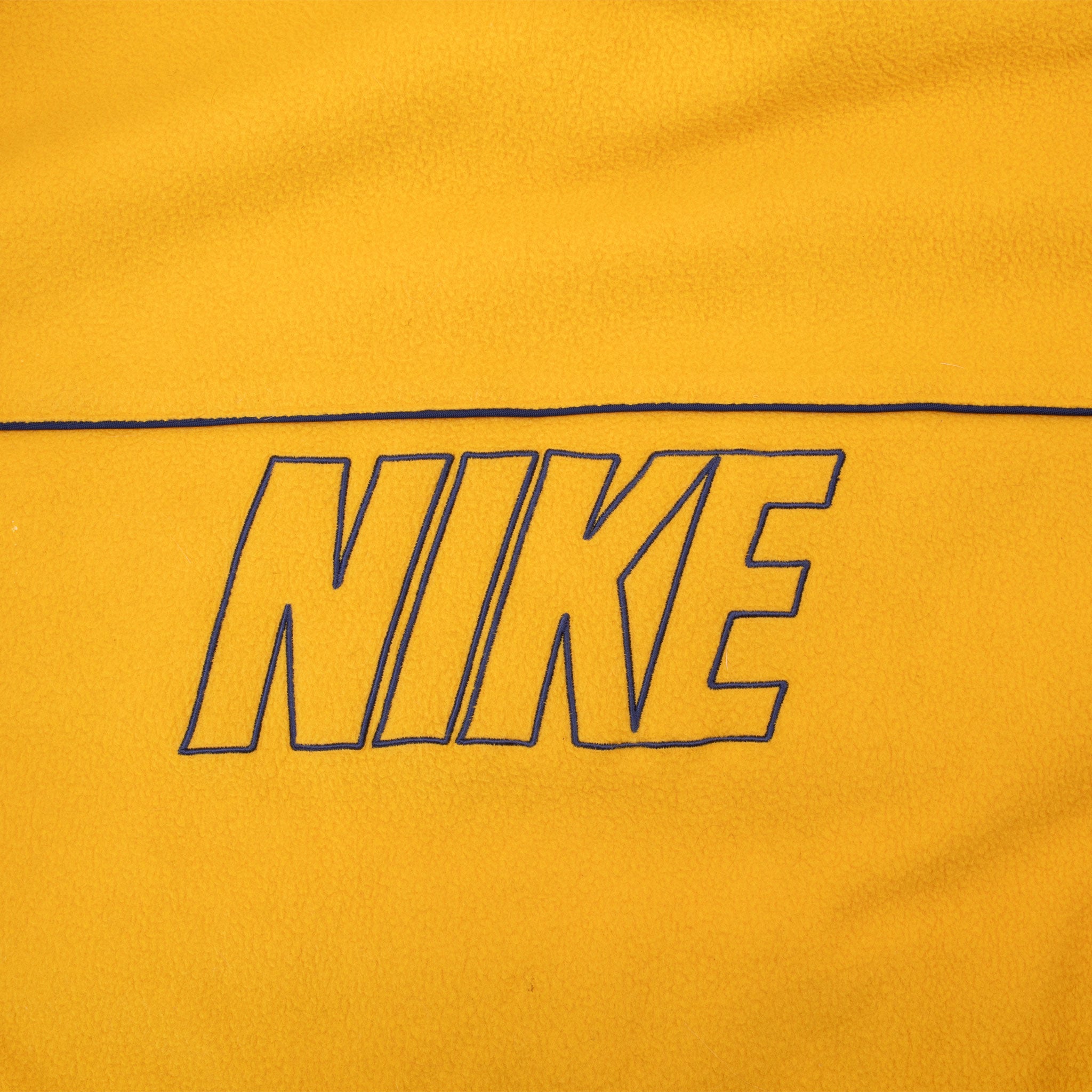 VINTAGE NIKE SWOOSH YELLOW BLUE HOODED REVERSIBLE WINDBREAKER JACKET 2000S XL