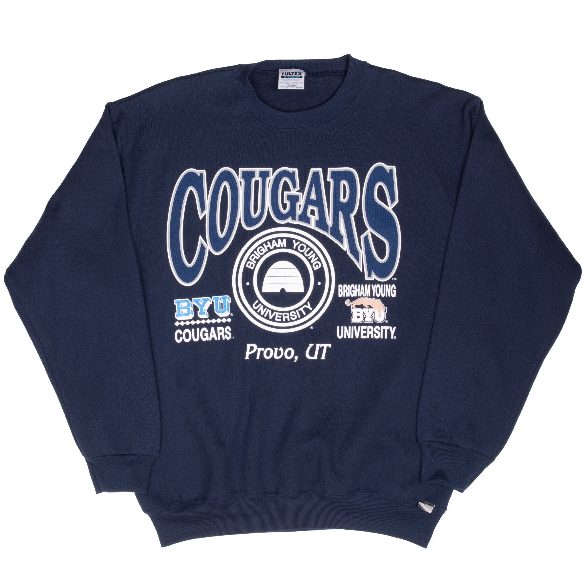 Vintage Byu Brigham Young Cougars University 1990S Sweatshirt Size XL Made In Usa