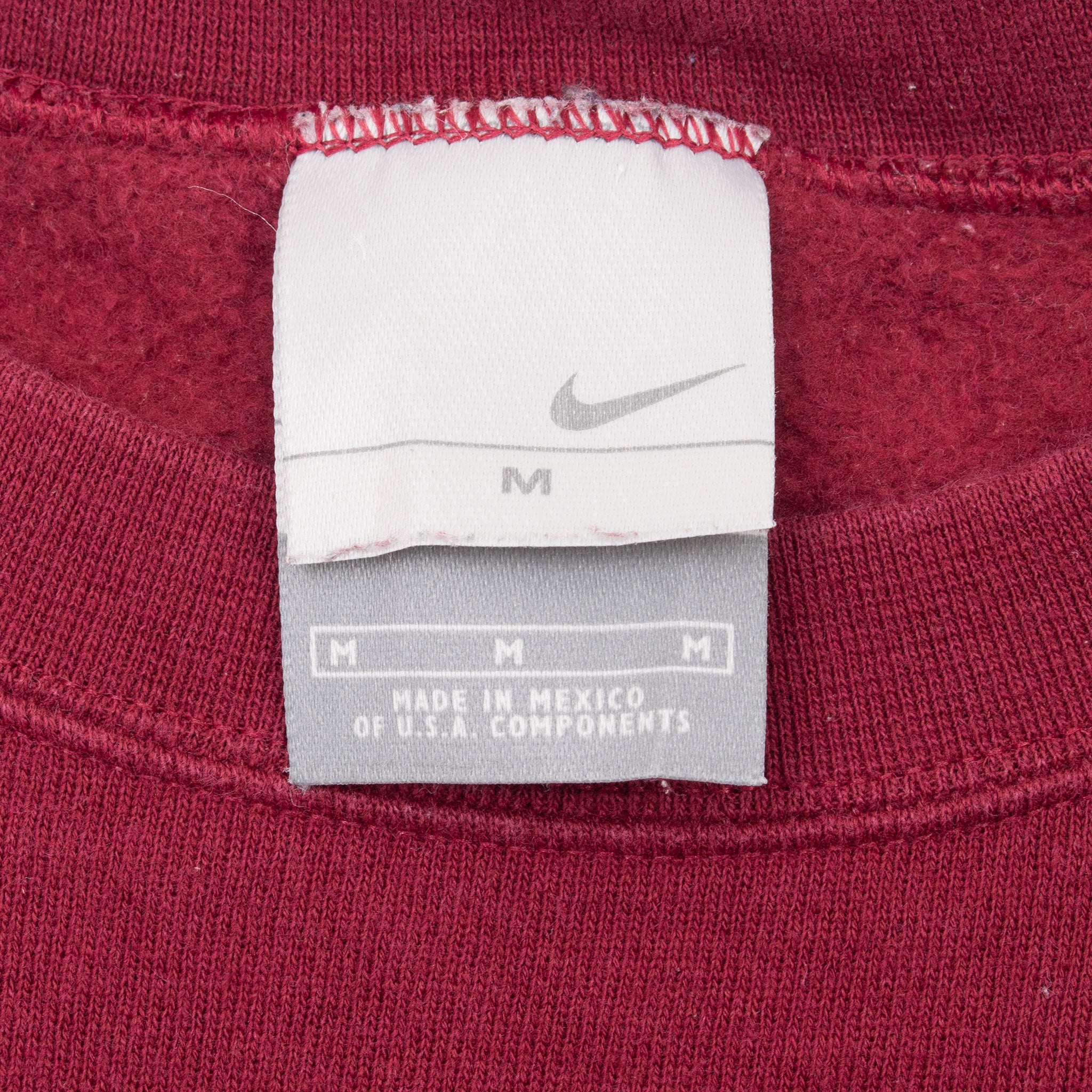 Vintage Nike Classic Swoosh Red Burgundy Sweatshirt 2000S Size Medium