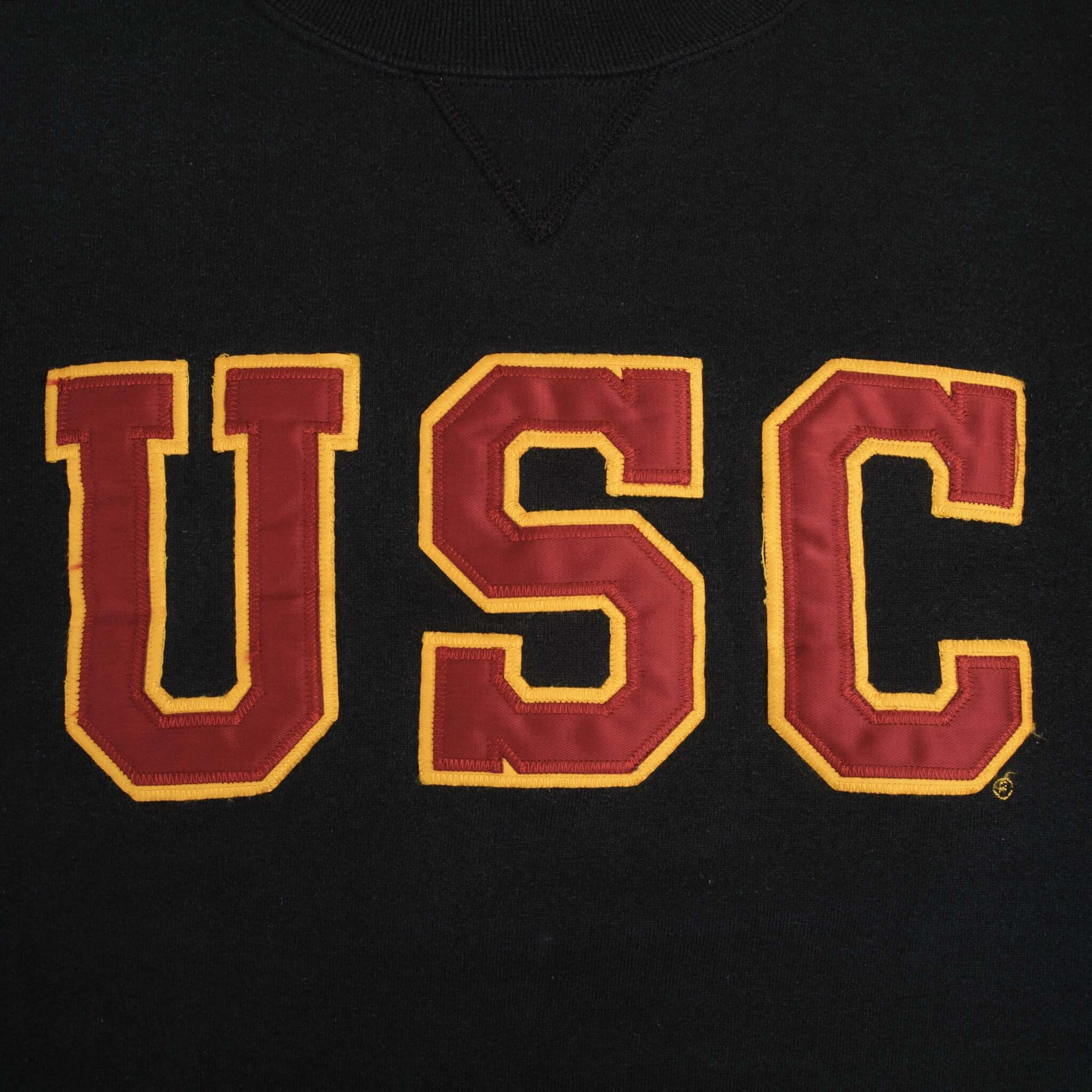 Vintage USC Trojans Russell Black Crewneck Sweatshirt 1990S Size 2XL Made In USA