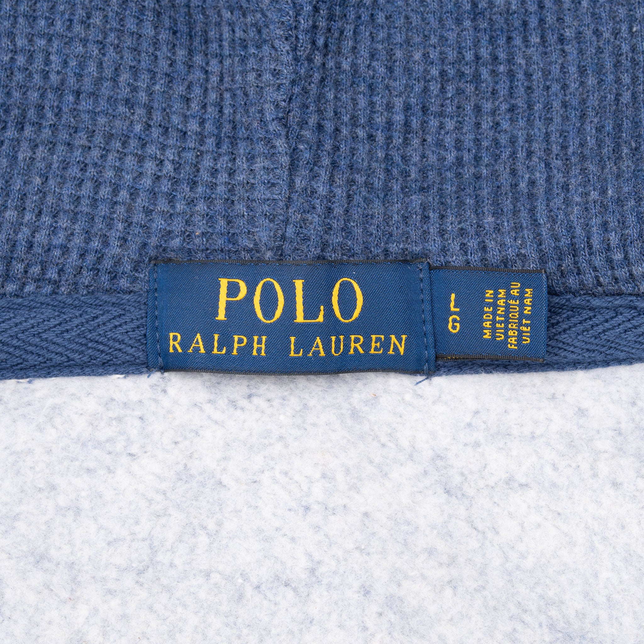 Vintage Ralph Lauren Full Zip Classic Navy Blue Hoodie Sweatshirt Size Large