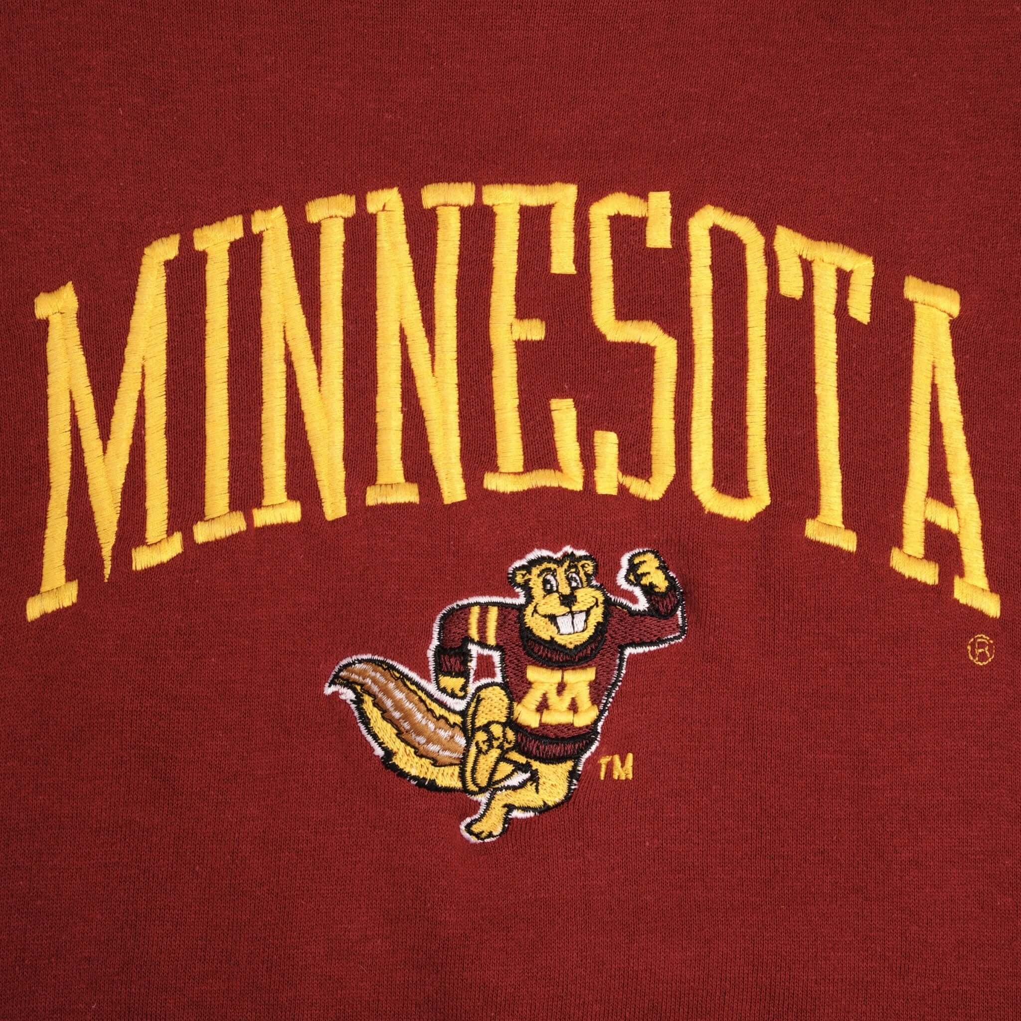 Vintage NCAA Minnesota Golden Gophers Embroidered Sweatshirt 1990S Size Medium