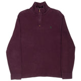 Vintage Polo Ralph Lauren Burgundy Quarter 1/4 Zip Sweater 1990S Size Large