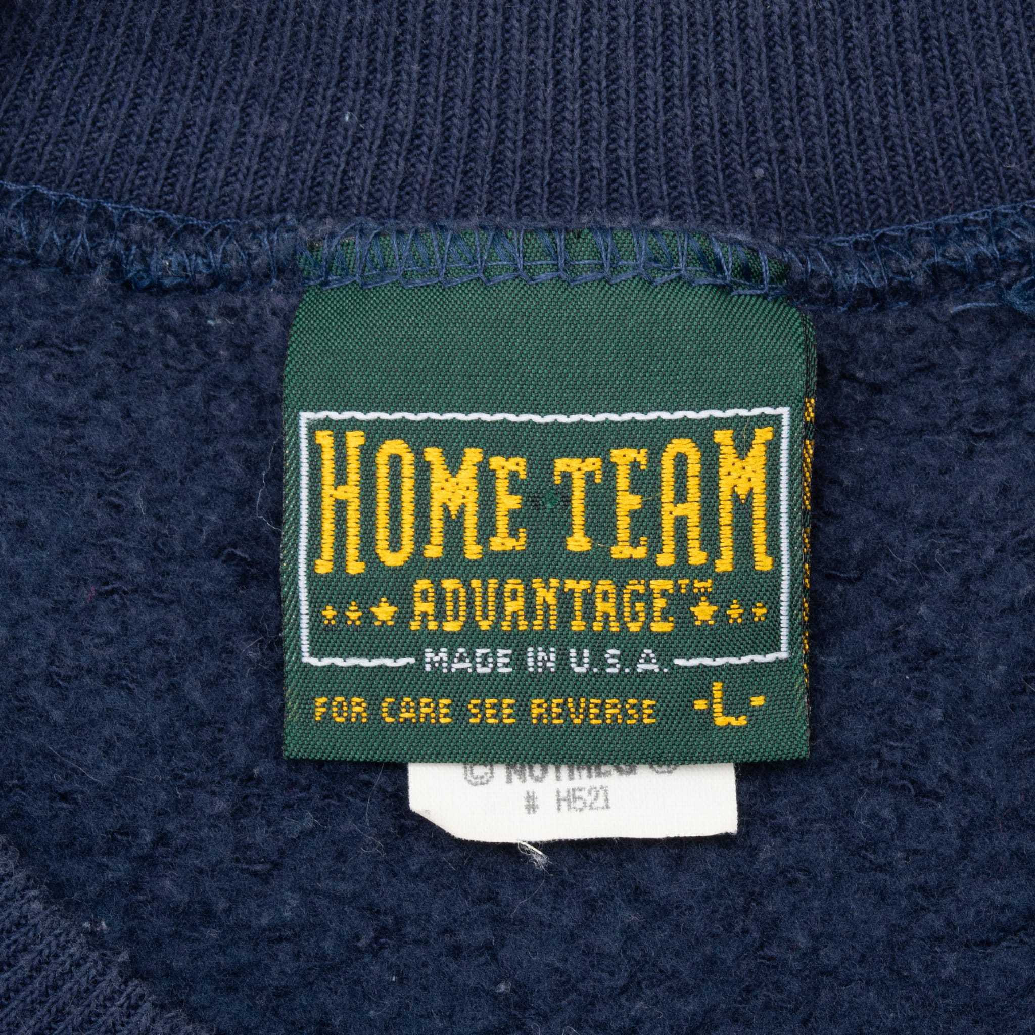Home Team Advantage neck label marked Made in U.S.A. and size large