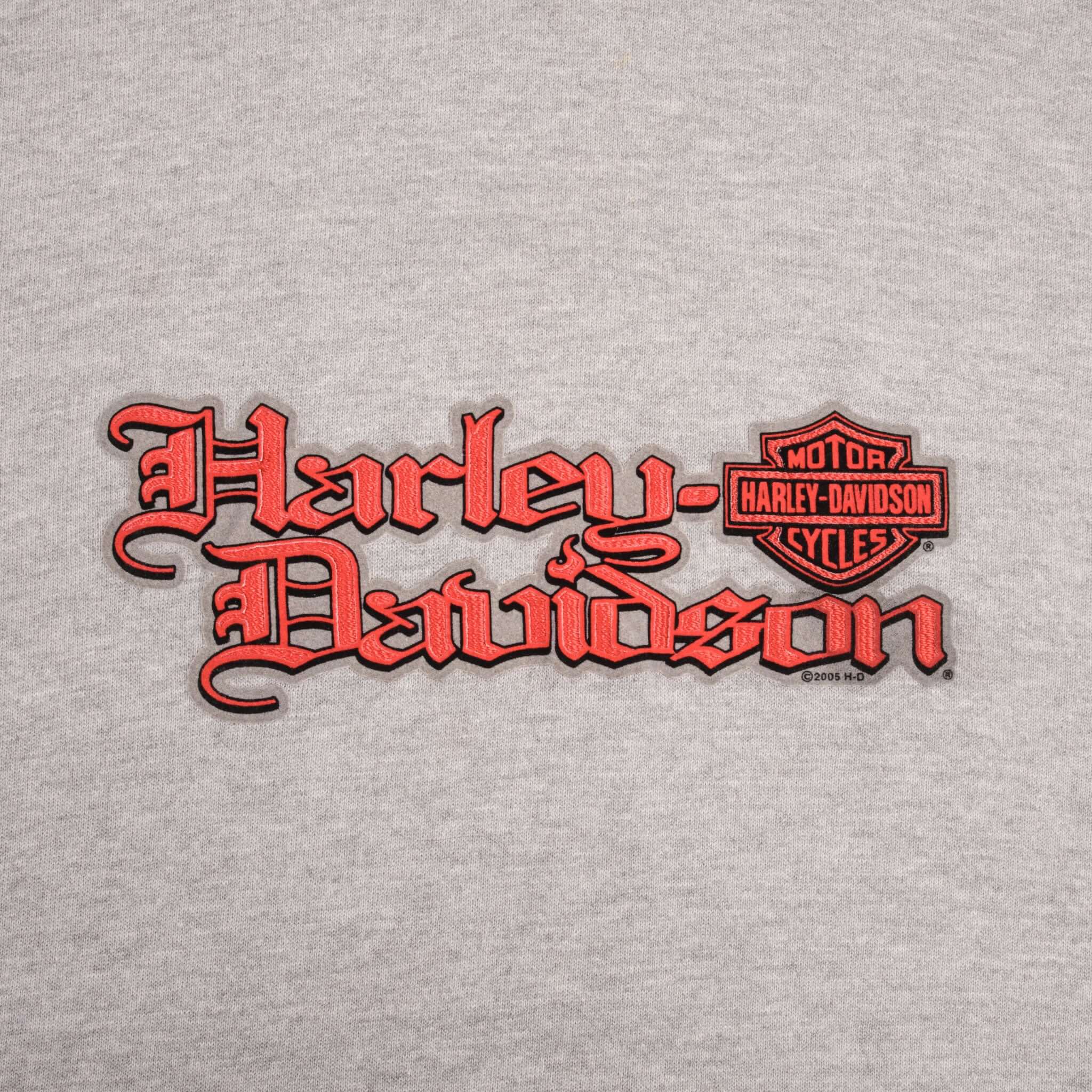 Vintage Harley Davidson Battlefield Gettysburgh, PA Grey Hoodie Sweatshirt 2005 Size XL