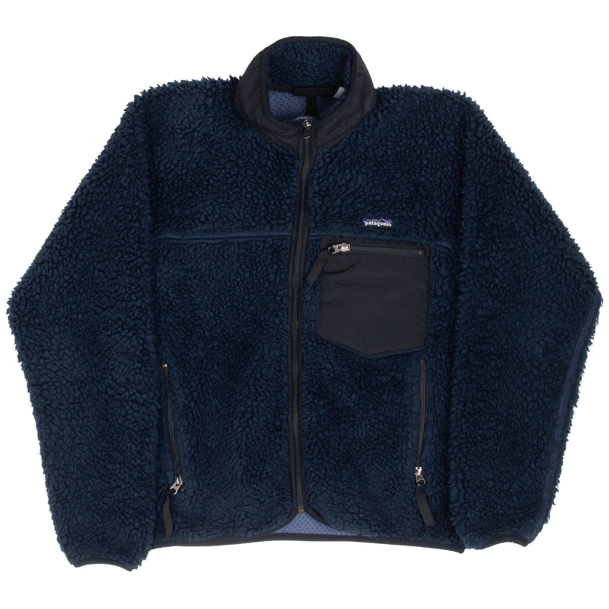 Vintage Patagonia Blue Retro-X Deep Pile 1990S Fleece Jacket Size XS Made In Usa