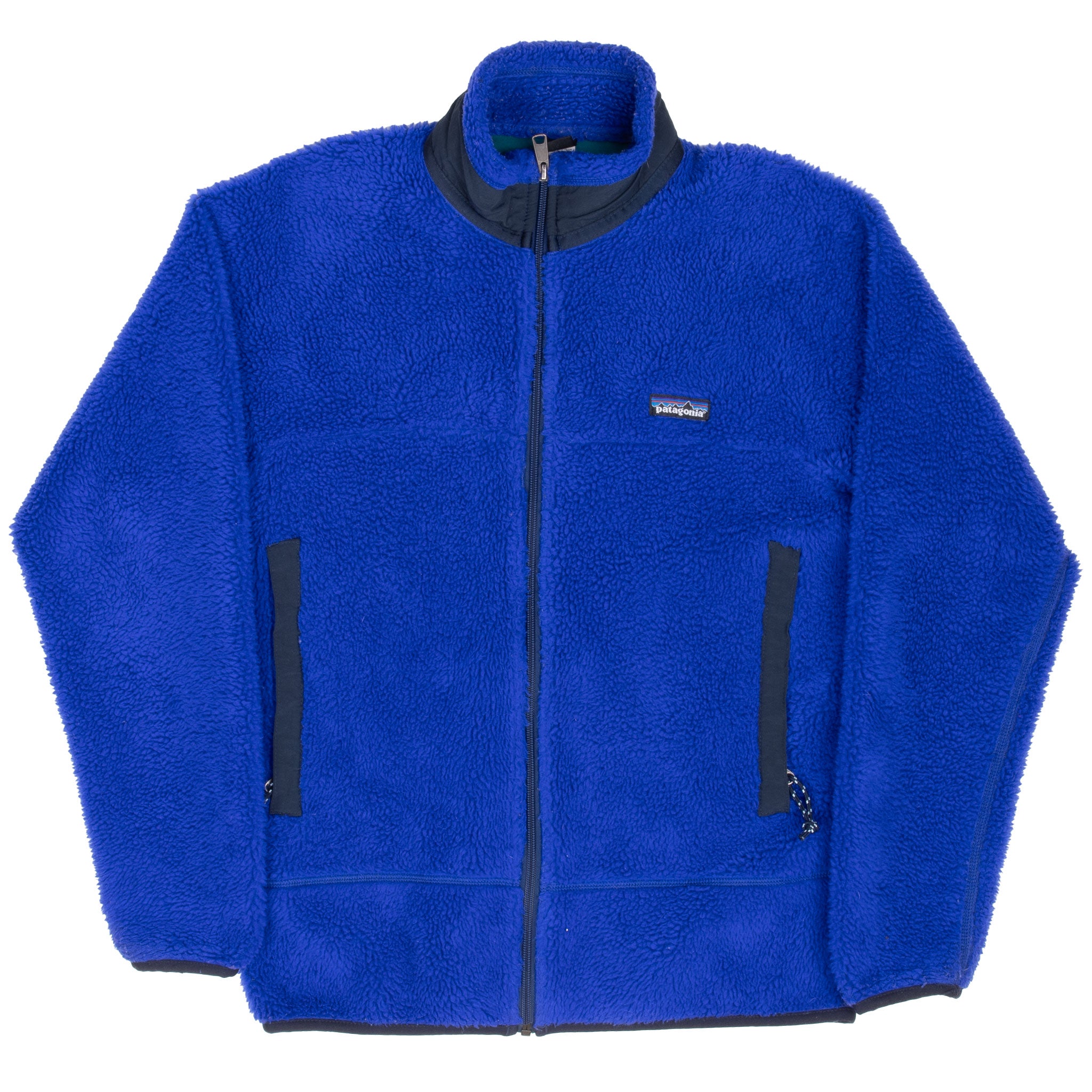 Vintage Patagonia Blue Retro-X Deep Pile 1990S Fleece Jacket Size Medium Made In Usa