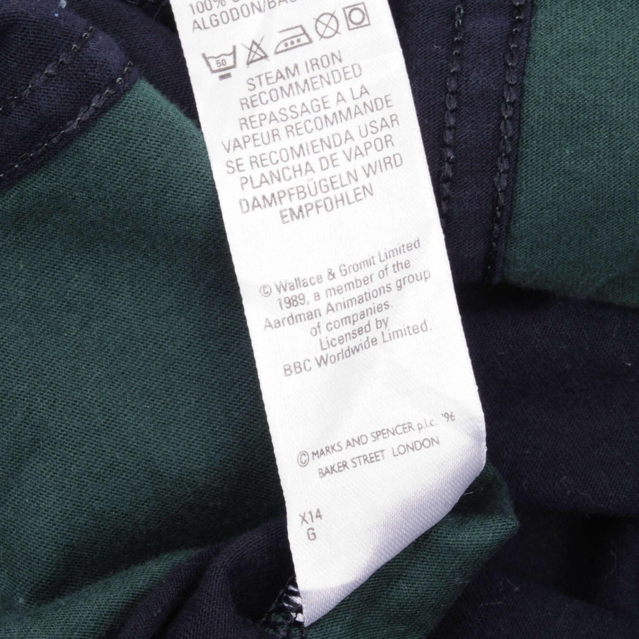 Vintage Wallace And Gromit Mark And Spencer 1989 Tee Shirt Size Medium