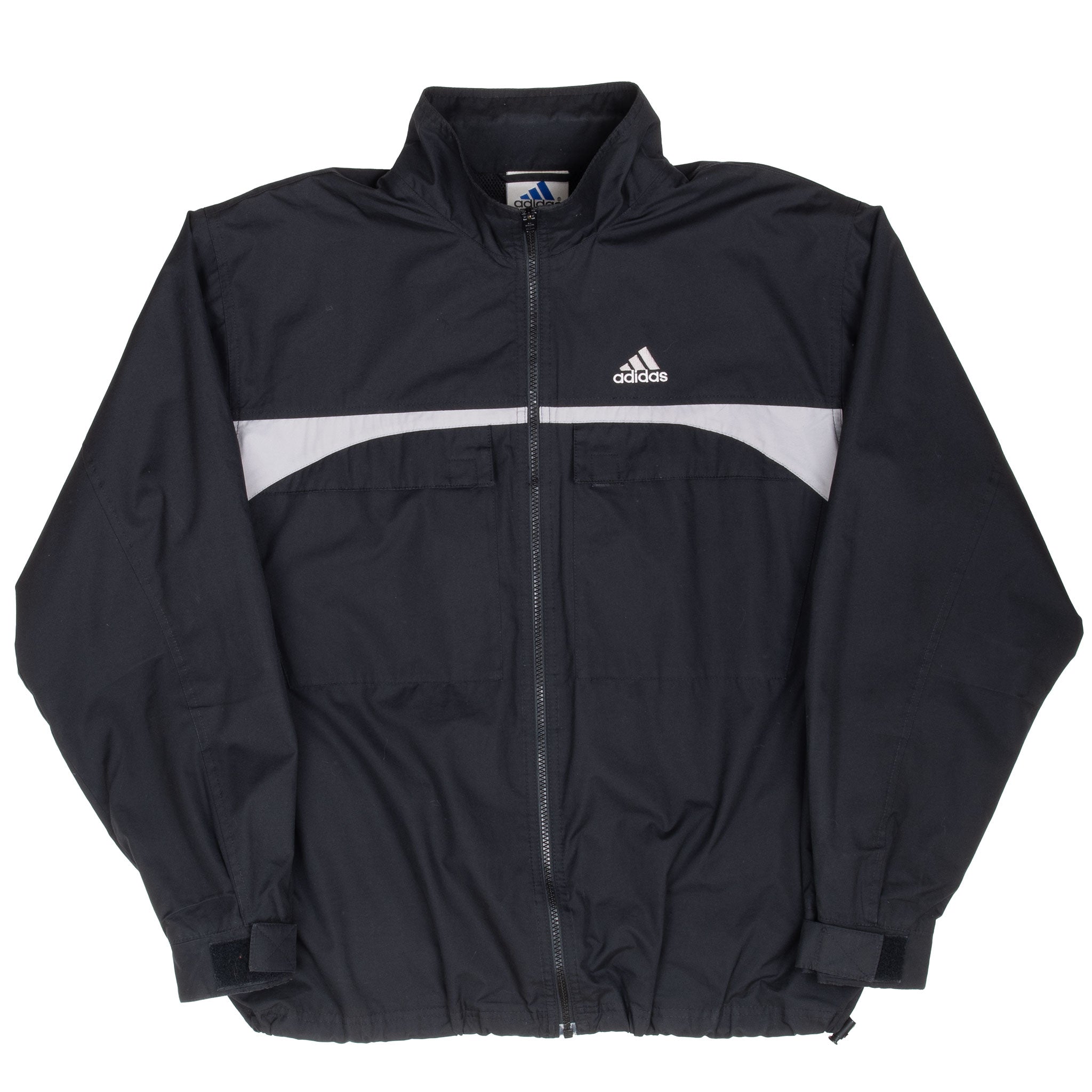 Vintage Adidas Black Windbreaker Jacket 1990S Size Medium