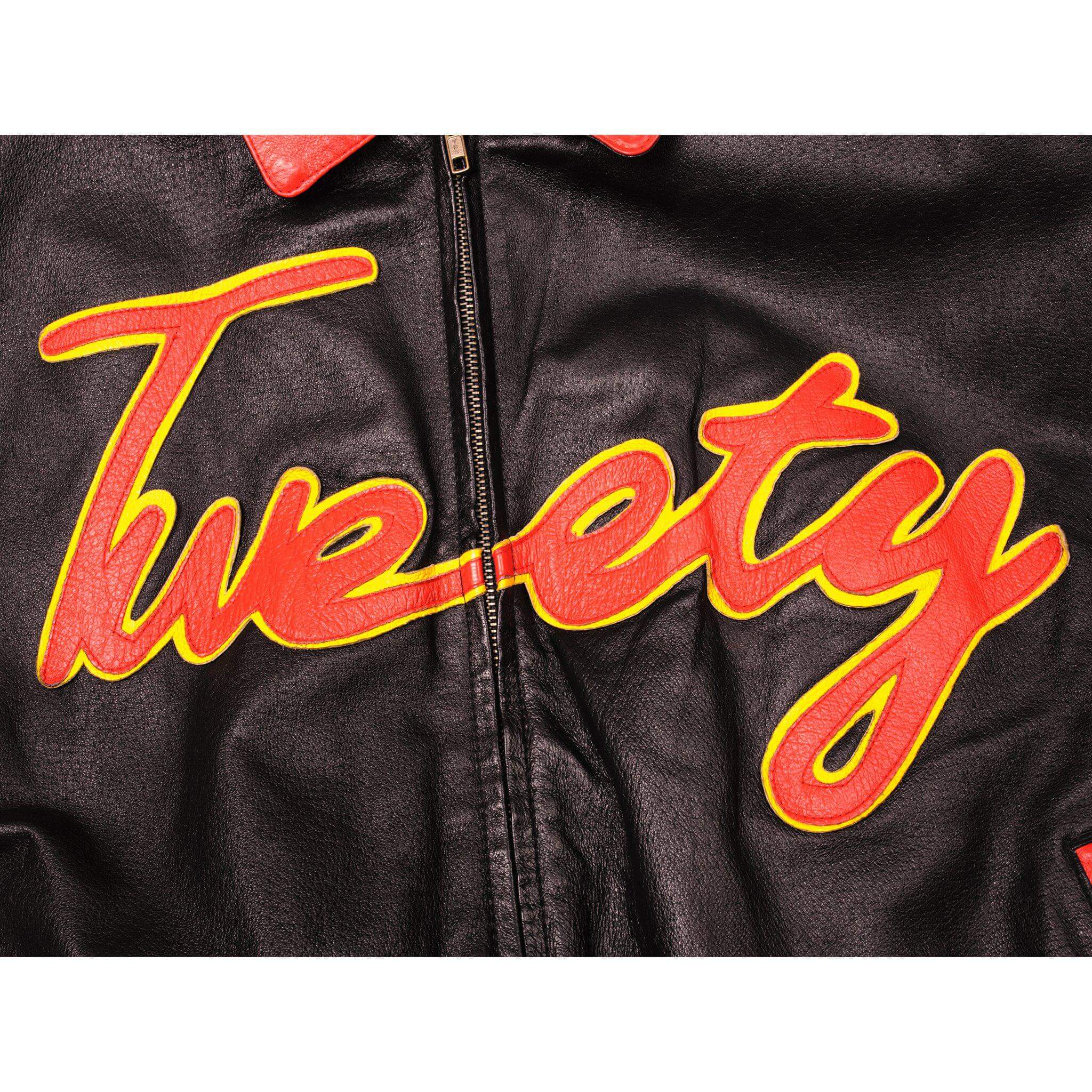 VINTAGE LOONEY TUNES TWEETY LEATHER JACKET 1999 SIZE 3XL