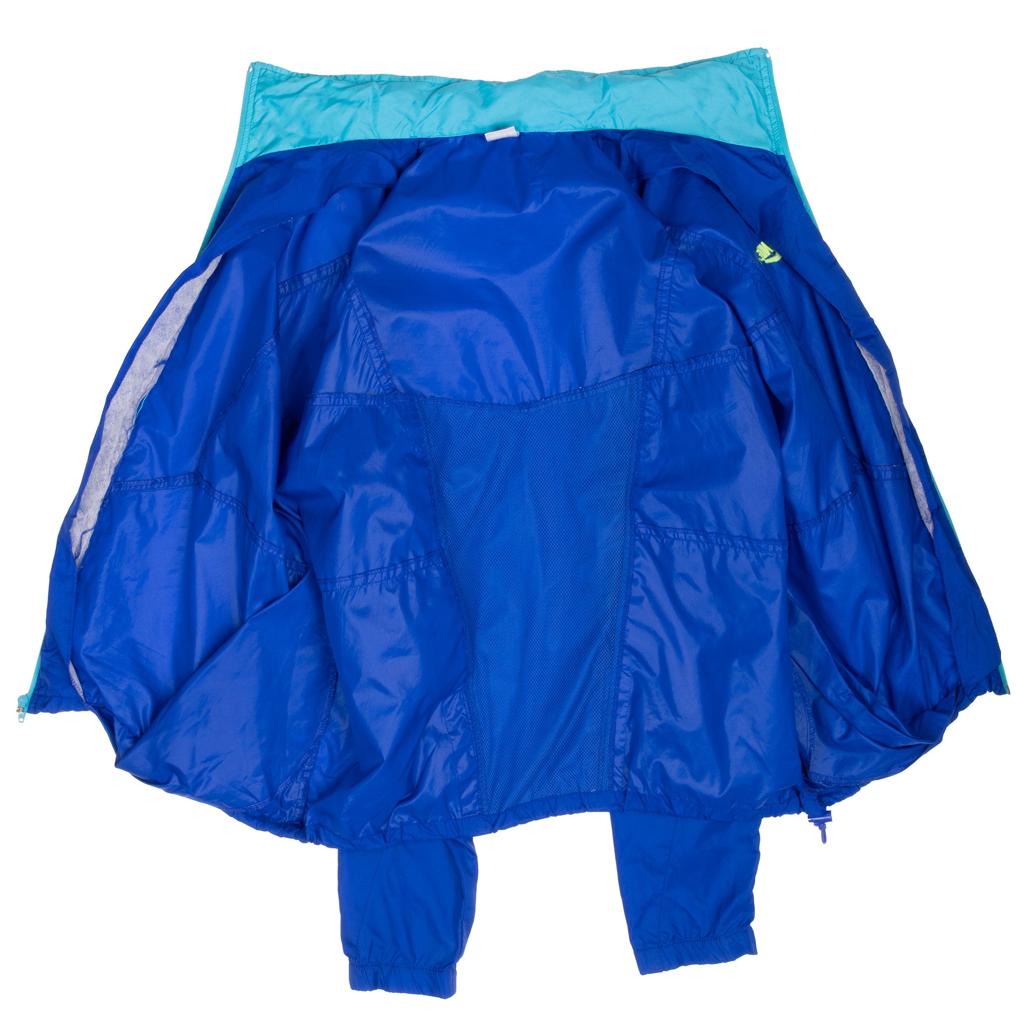 Vintage Nike Classic Swoosh Blue Windbreaker Jacket Late 1980S Size XL
