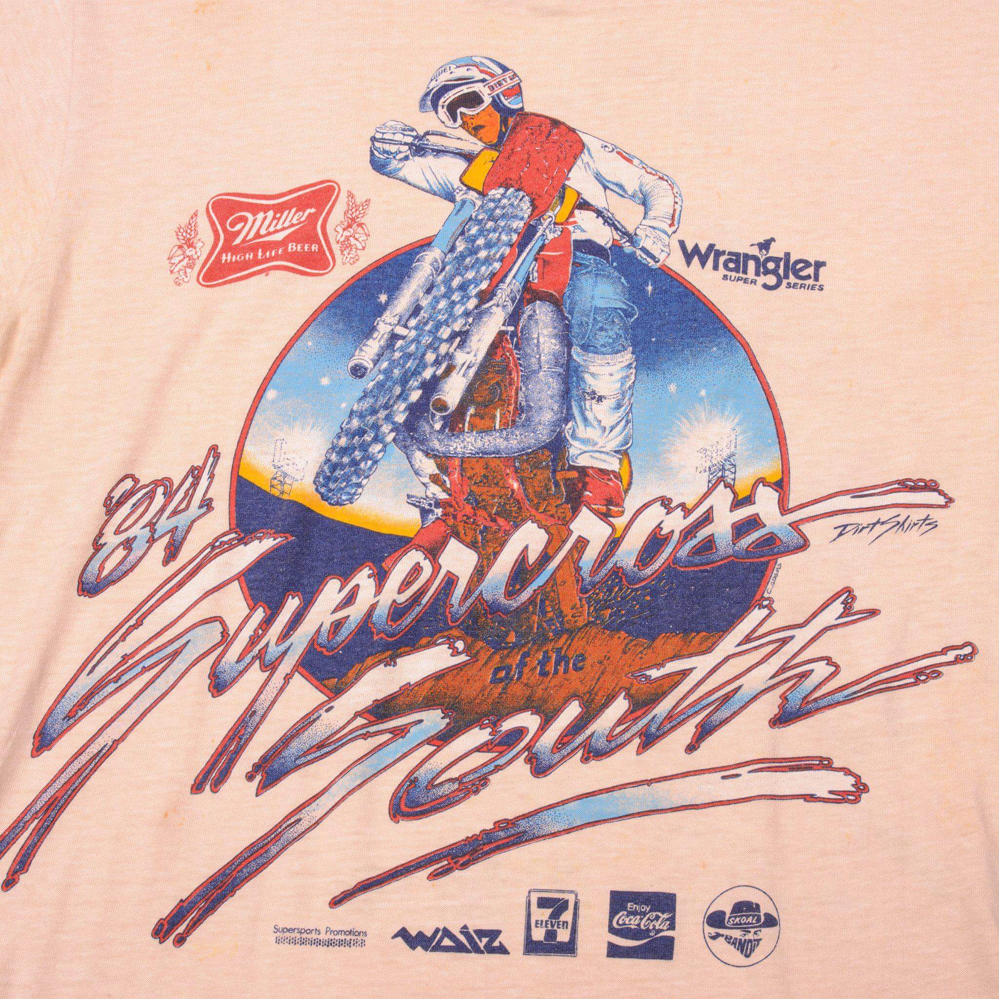 VINTAGE MOTOCROSS DAVID BAILEY SUPERCROSS SOUTH '84 TEE SHIRT SIZE SMALL MADE IN USA