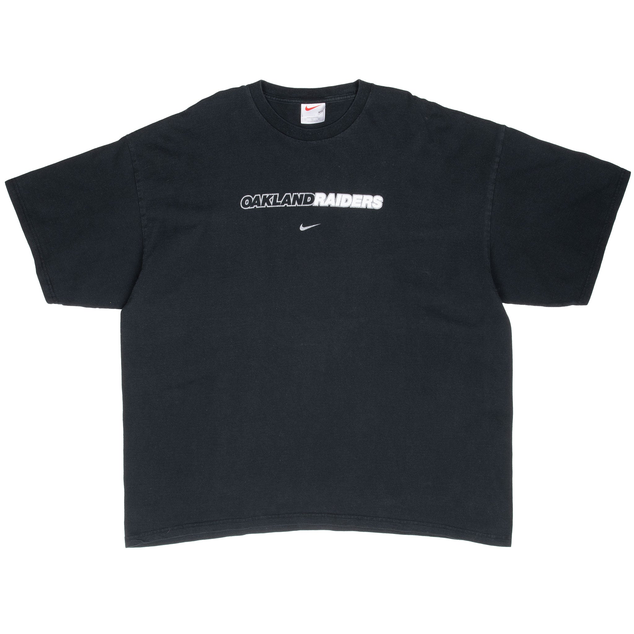 Vintage Nike NFL Oakland Raiders Black Tee Shirt 1990S Size 2XL