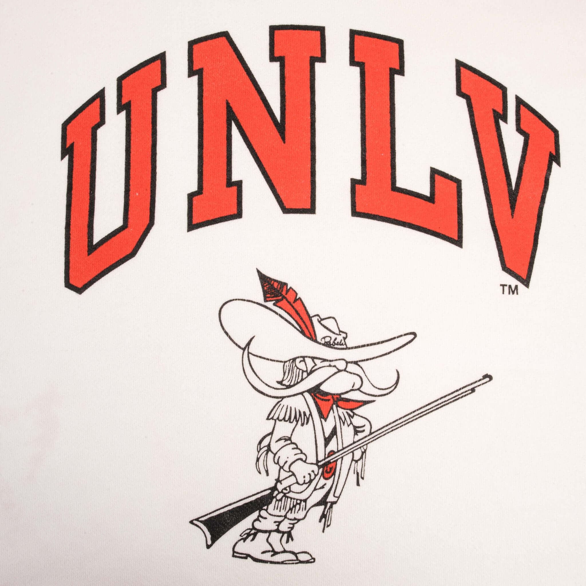 Vintage NCAA Unlv Las Vegas Running Rebels White Sweatshirt 1990S Size 2XL Made In USA