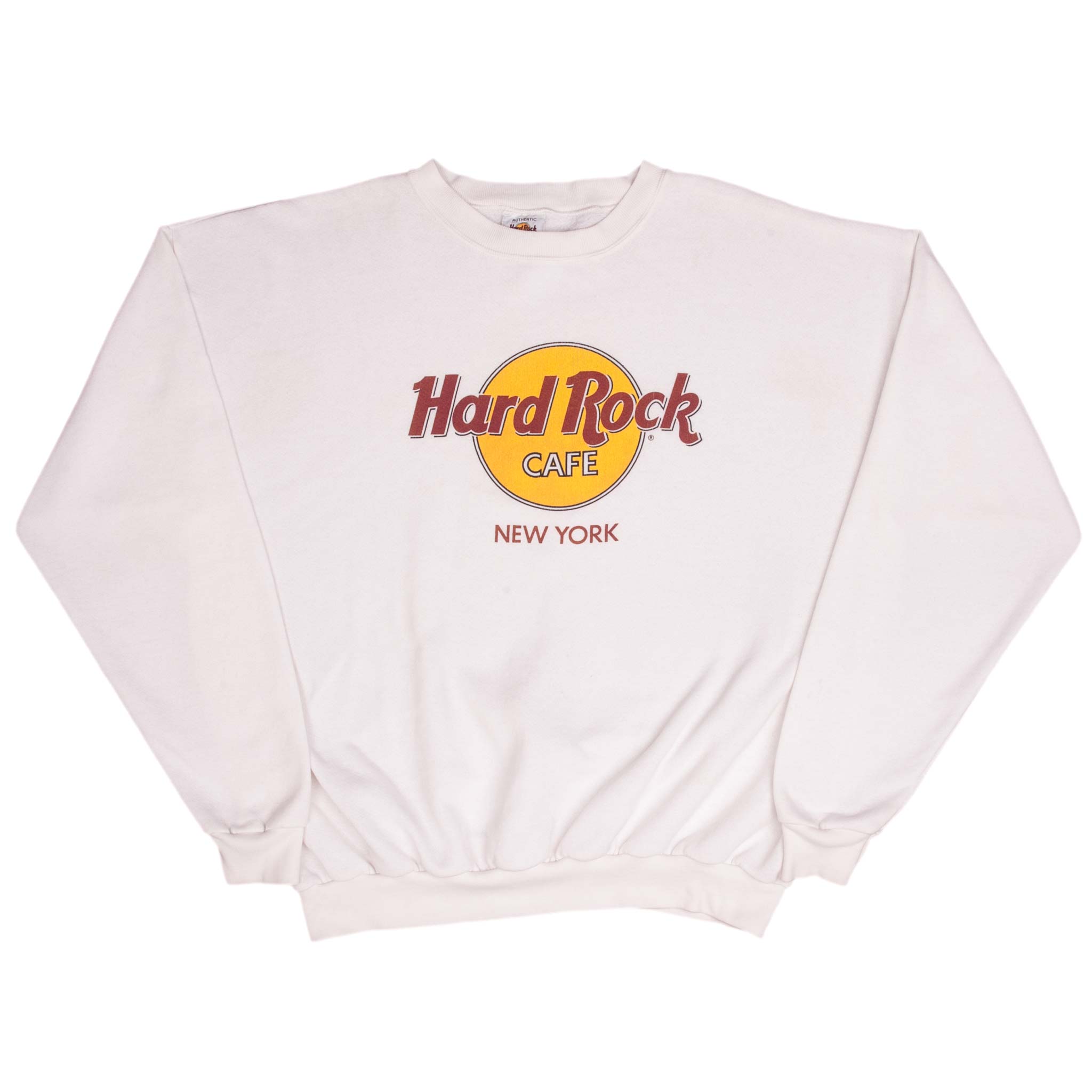 Vintage Hard Rock Cafe New York White Sweatshirt 1990S Size XL