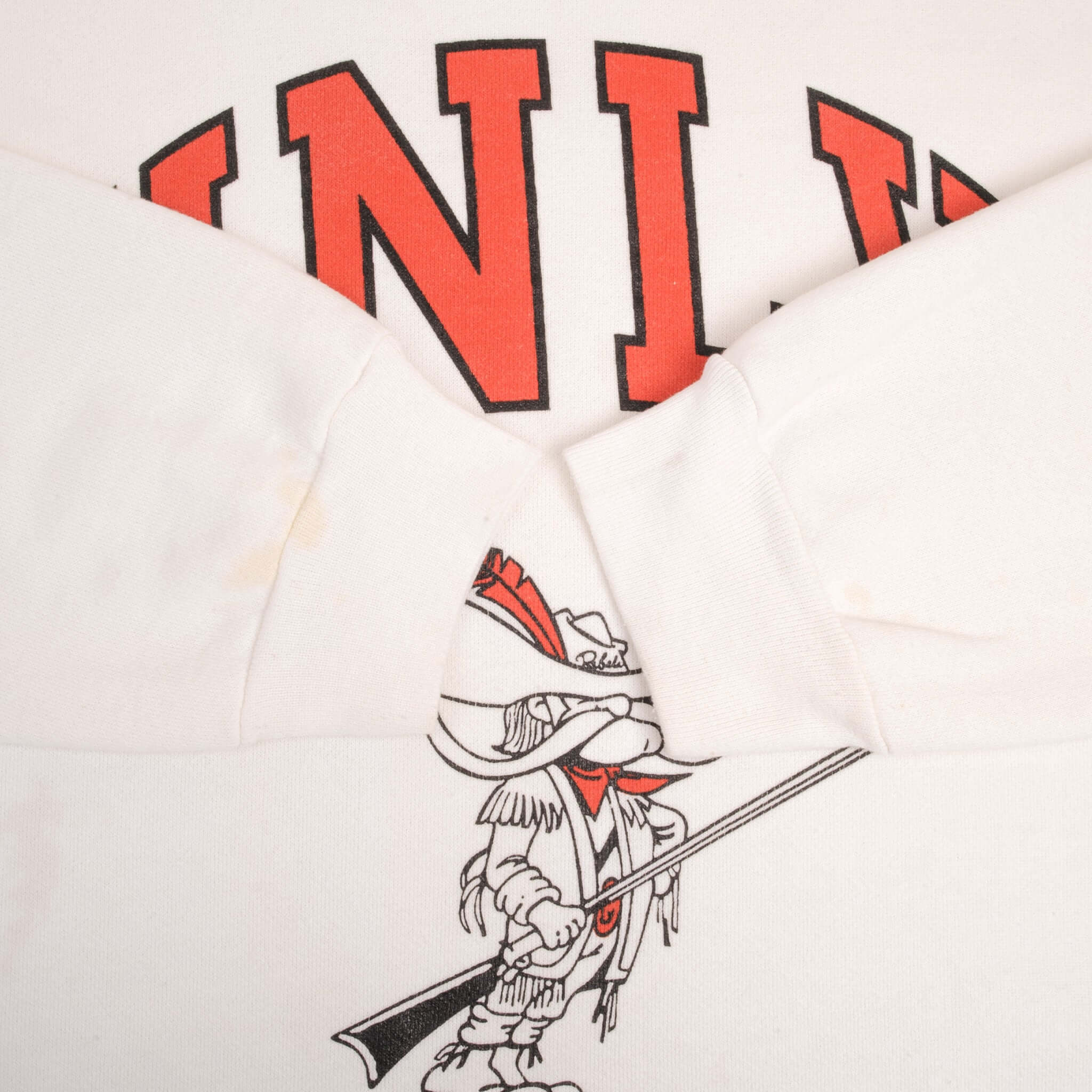 Vintage NCAA Unlv Las Vegas Running Rebels White Sweatshirt 1990S Size 2XL Made In USA