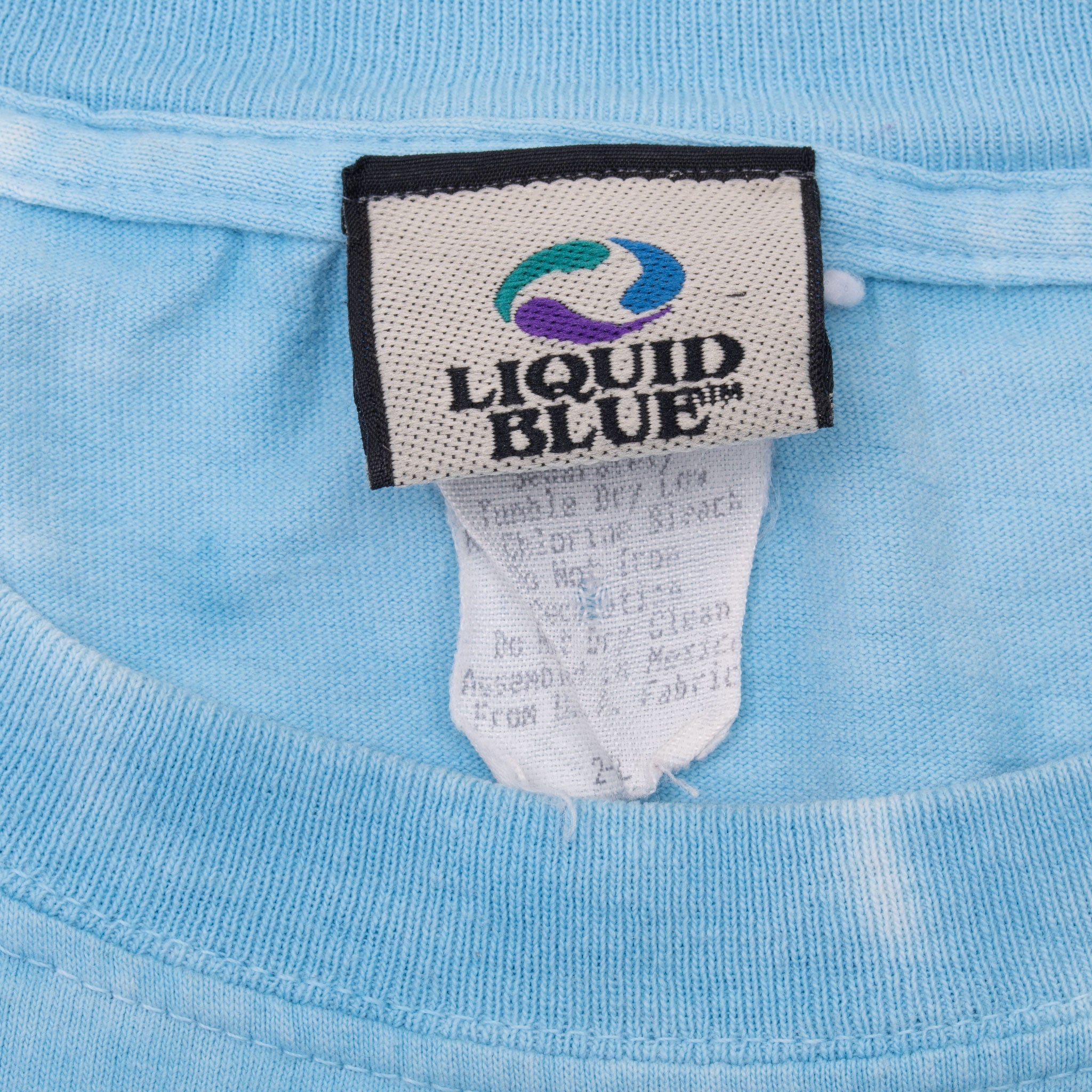 Vintage Tie Dye Jaguar Savana Worth Zoo Liquid Blue Tee Shirt 1990 Size 2XL