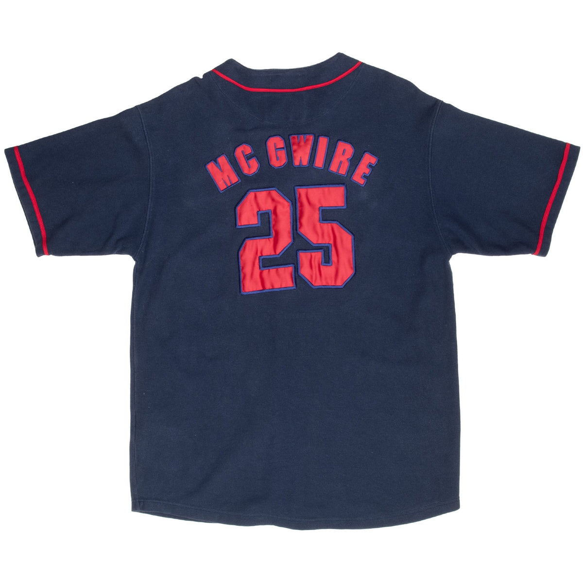 Back of navy St. Louis Cardinals jersey with red McGwire name and number 25