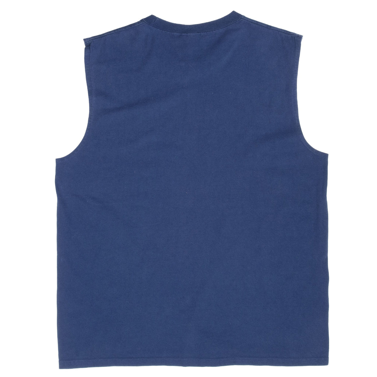 Back of navy Nike Basketball sleeveless tank top with a plain design