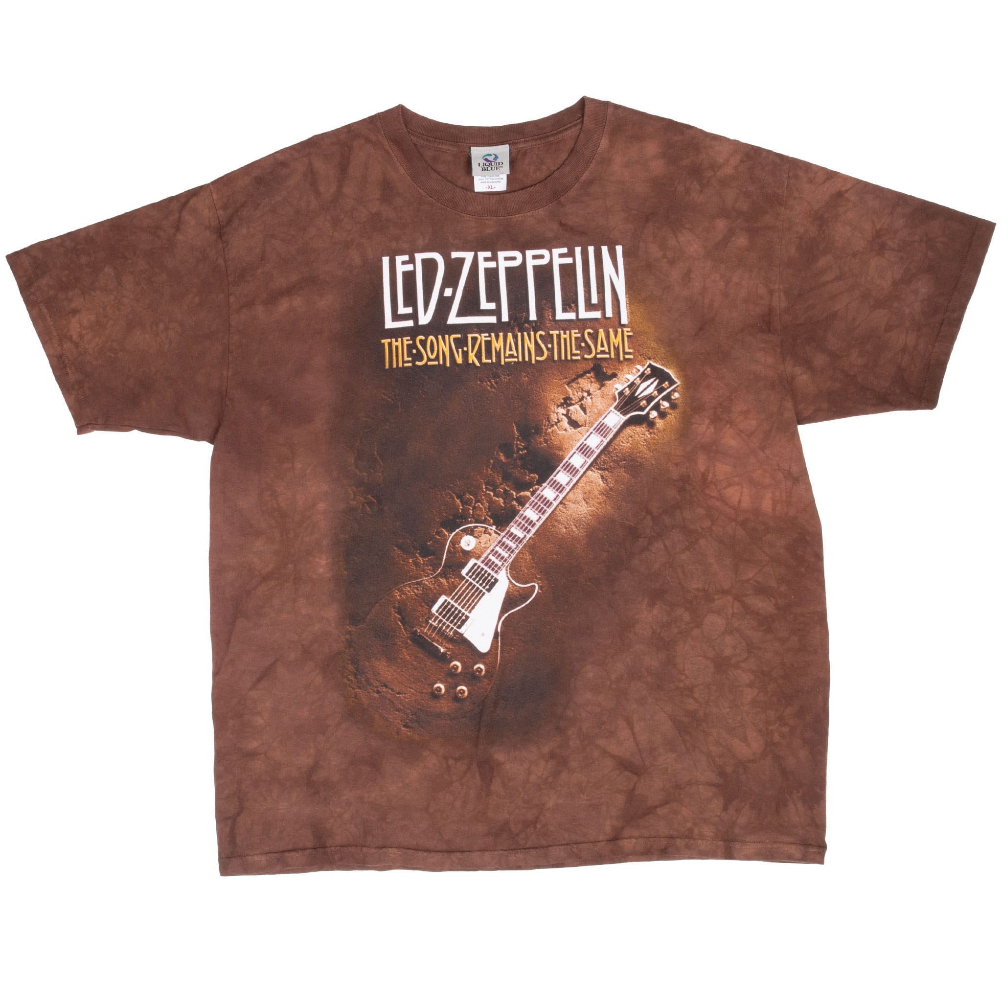 Full front of brown Led Zeppelin The Song Remains the Same Liquid Blue T-shirt
