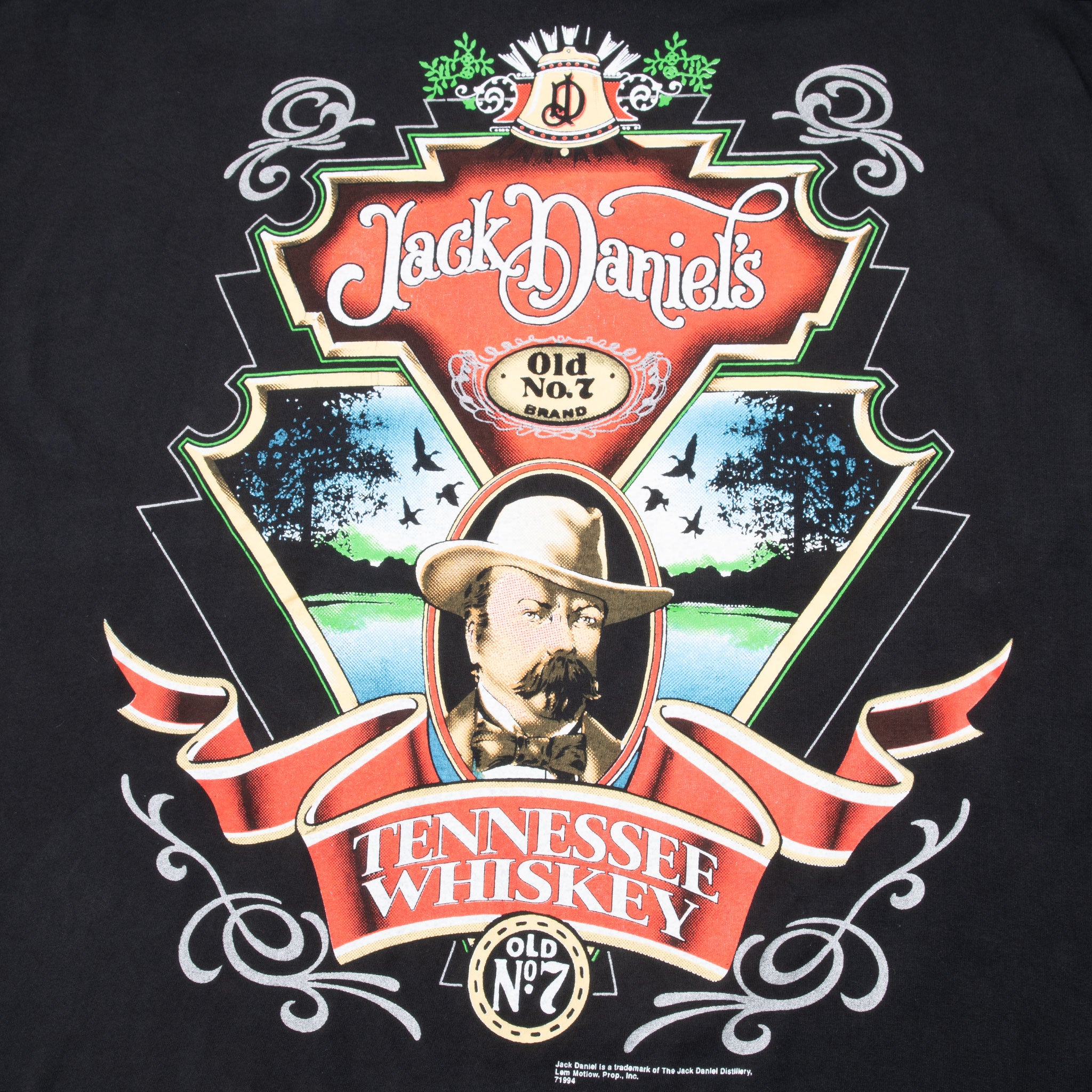 Vintage Jack Daniels Tennessee Whiskey Tee Shirt 1990S Size XL With Single Stitch Sleeves