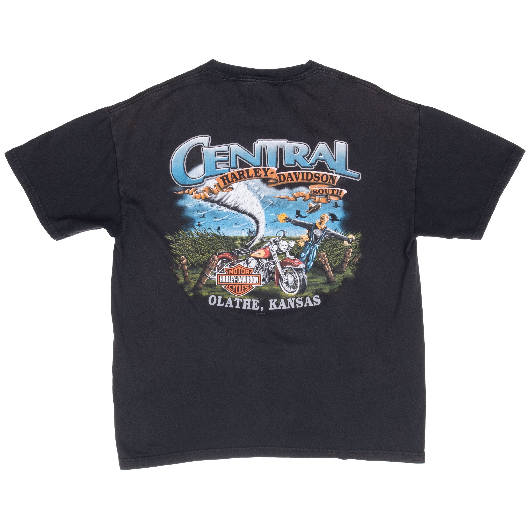 Vintage Harley Davidson Kansas Tee Shirt 2009 Size Large Made In Usa