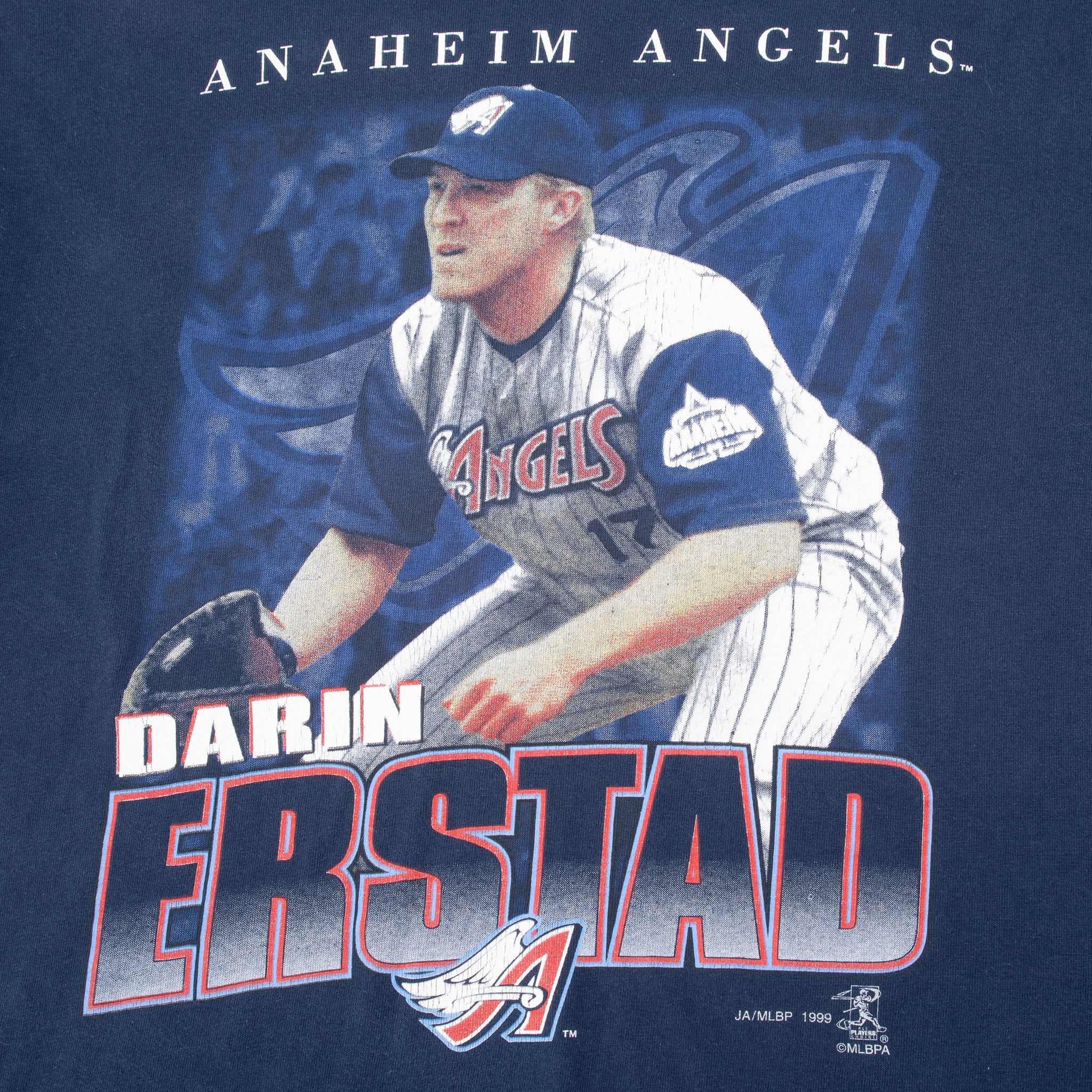 Vintage Mlb Anaheim Angels Darin Erstad 1999 Tee Shirt Size Large