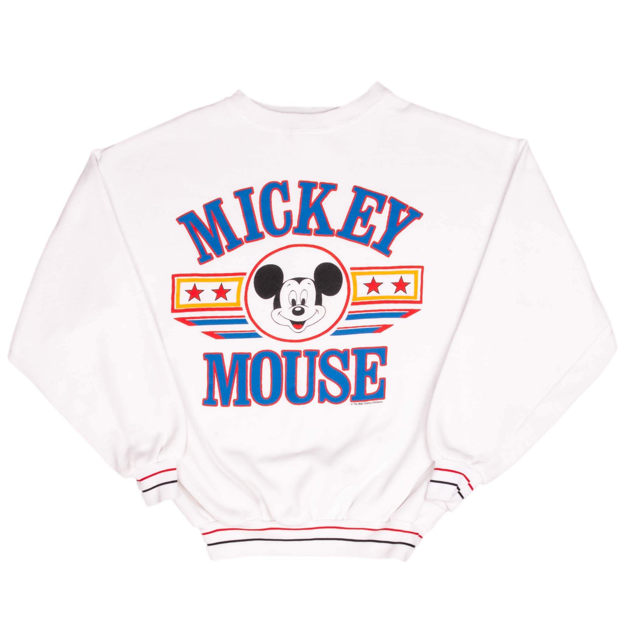 Vintage Disney Mickey Mouse 1990S White Sweatshirt Size Large