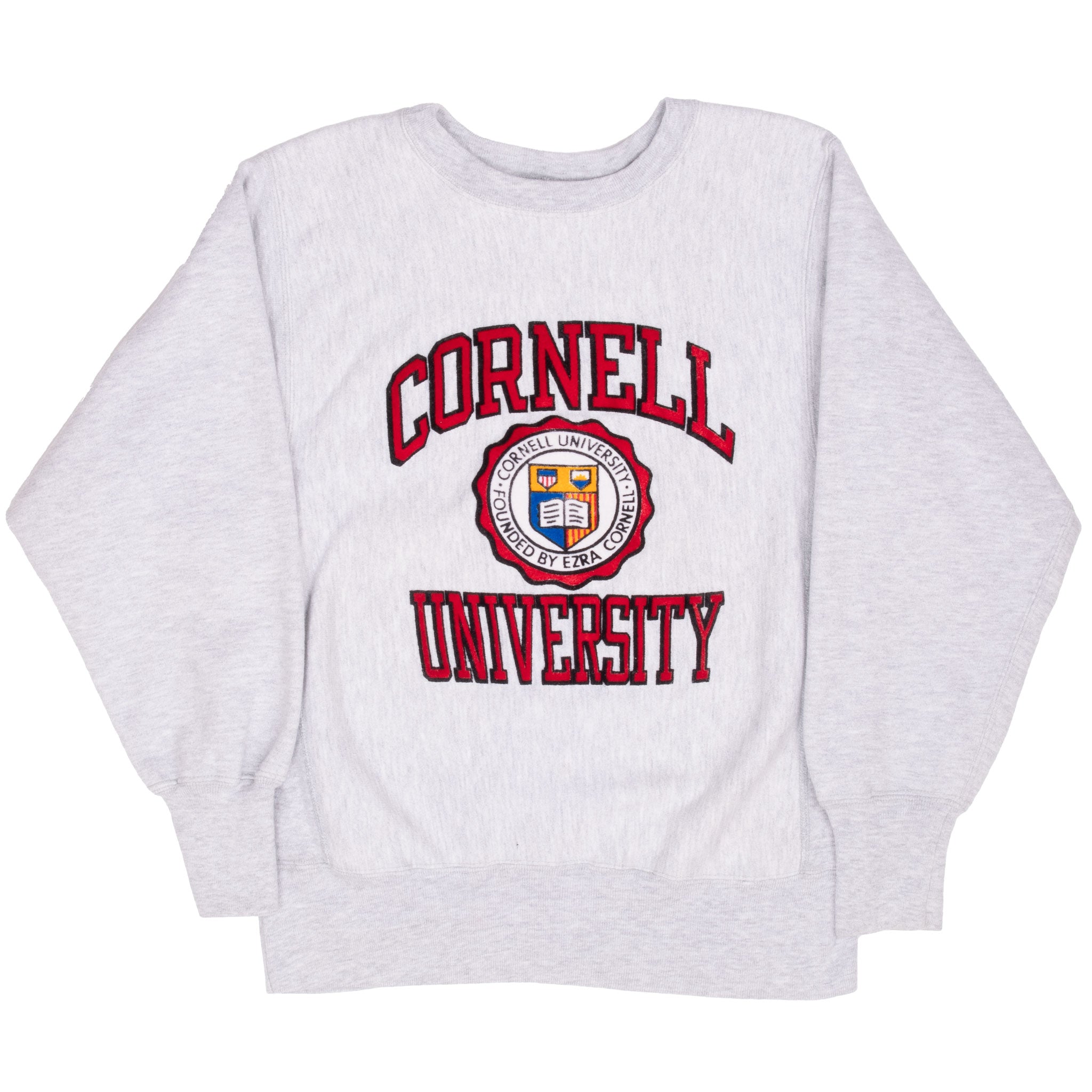 Vintage Champion Reverse Weave Cornell University Grey Sweatshirt 1980S Size Small Made In Usa