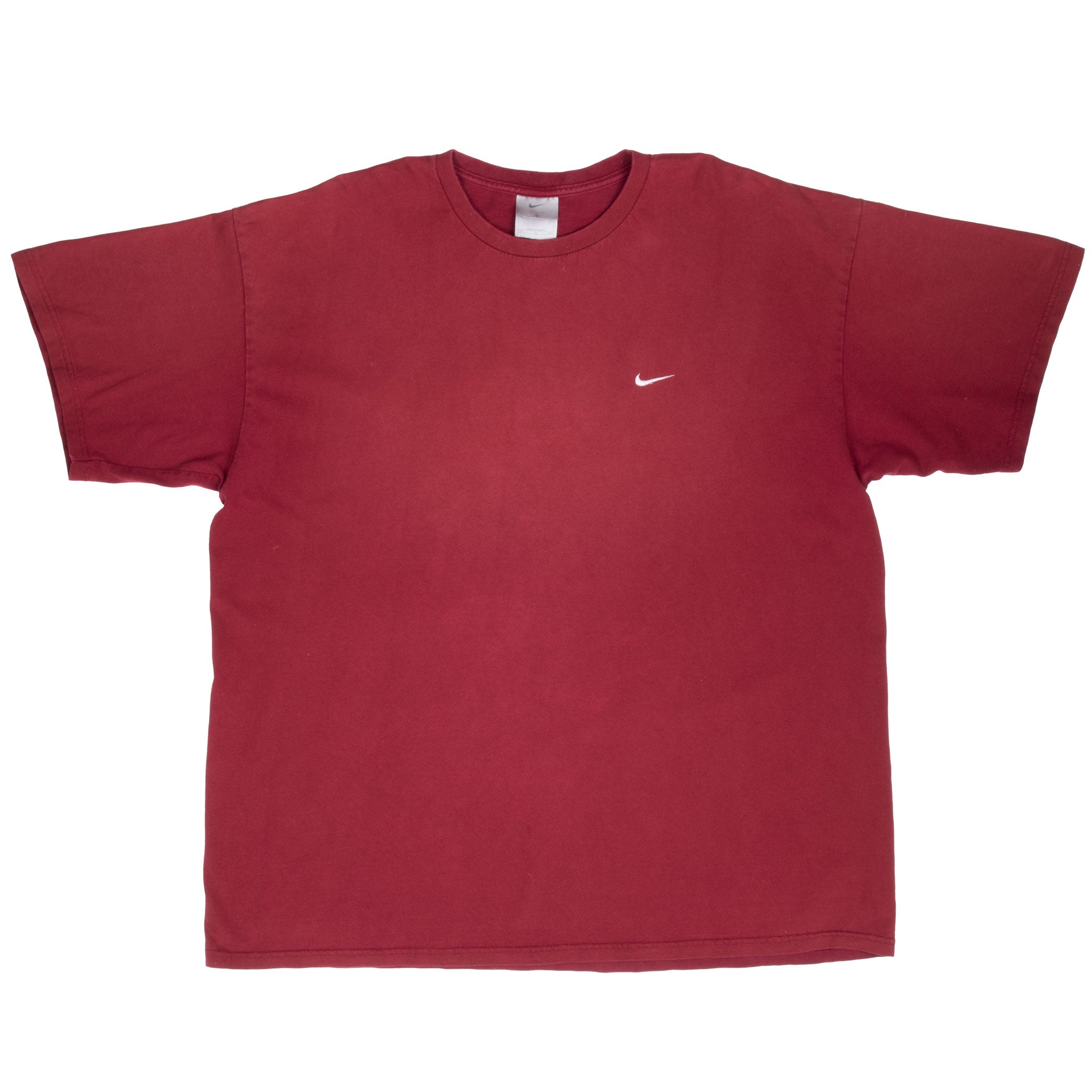Vintage Nike Classic Swoosh Burgundy Tee Shirt 2000S Size XL