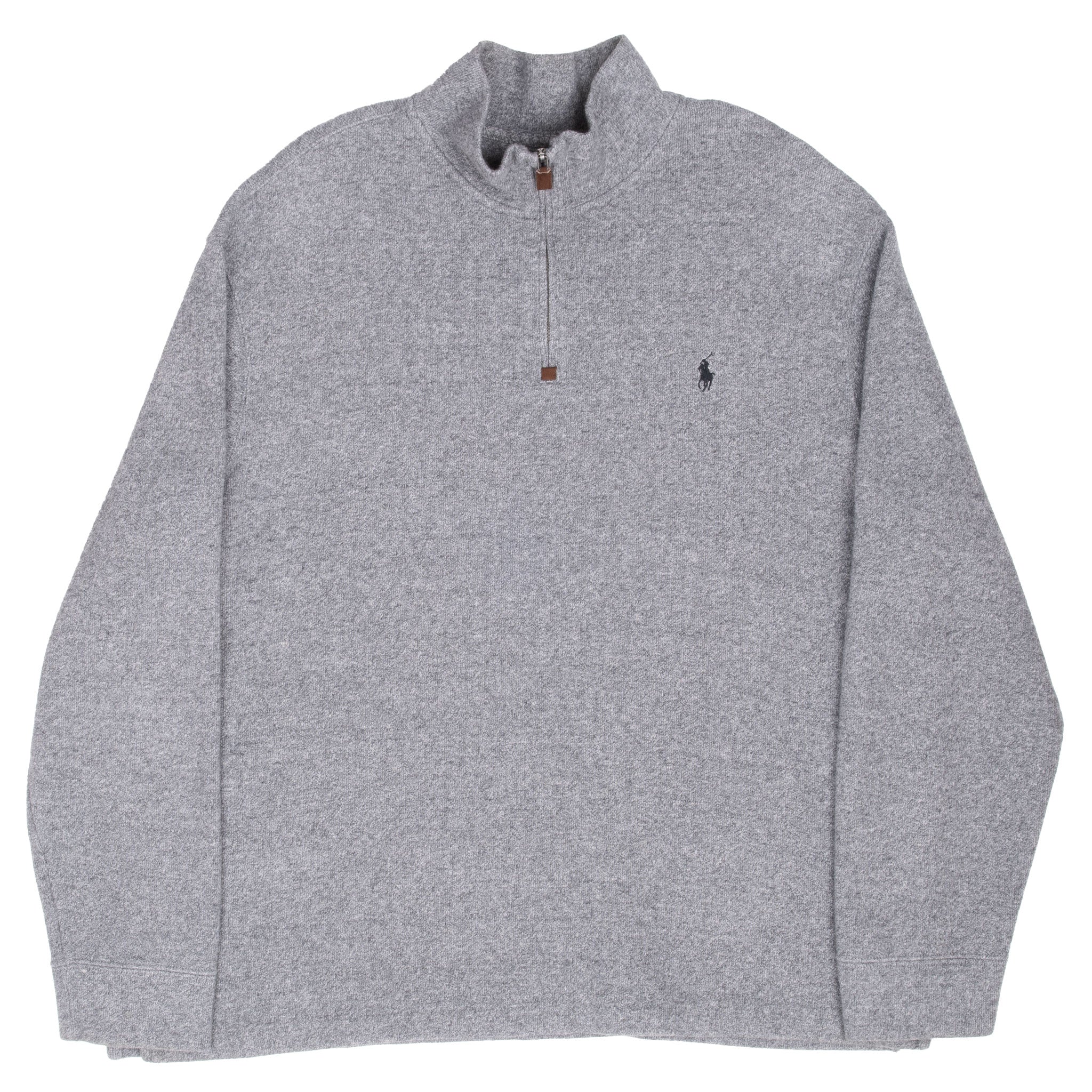 Vintage Polo Ralph Lauren Grey Quarter 1/4 Zip Sweater 1990S Size 2XL