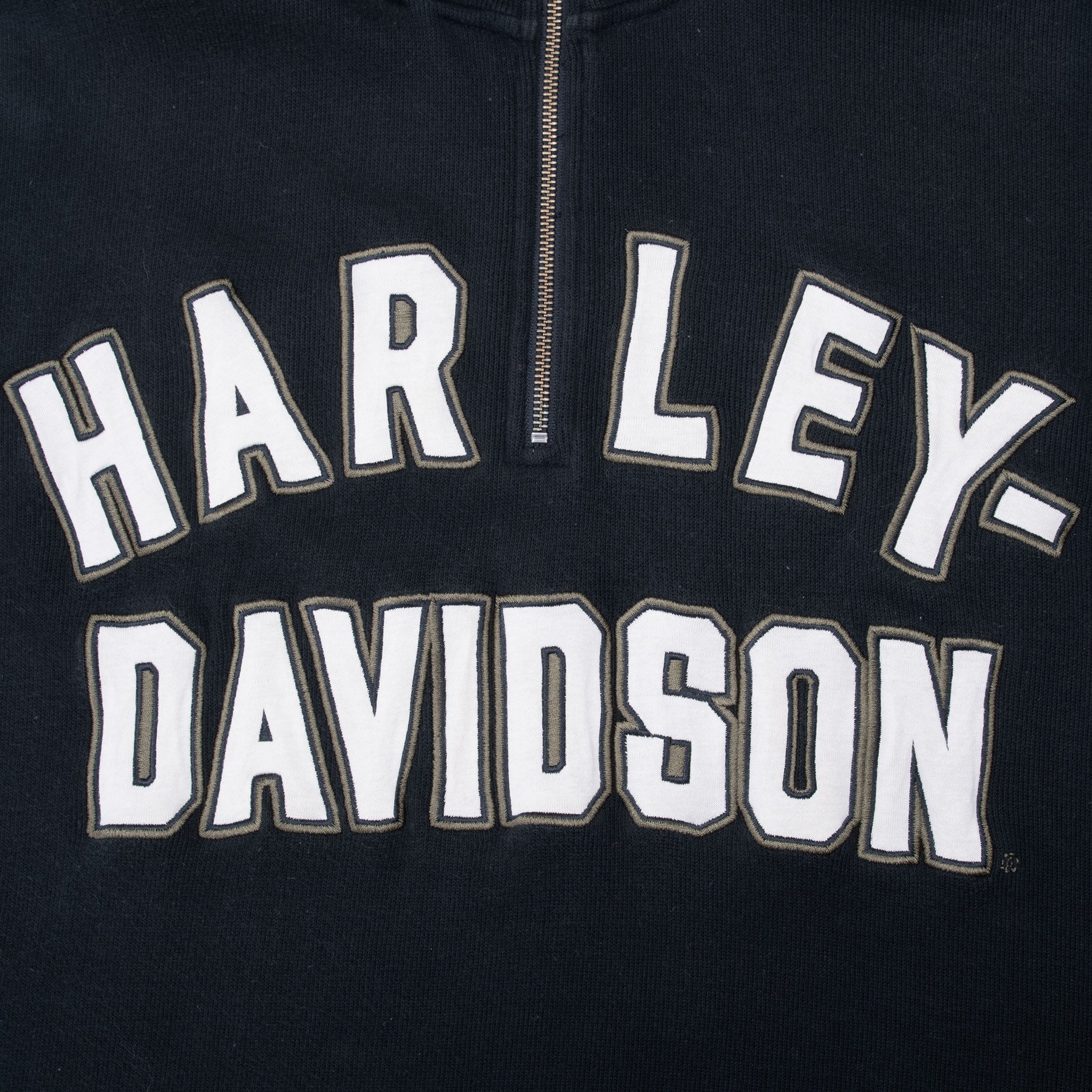 Vintage Harley Davidson Black Quarter Zip Sweater 2000S Size 2XL