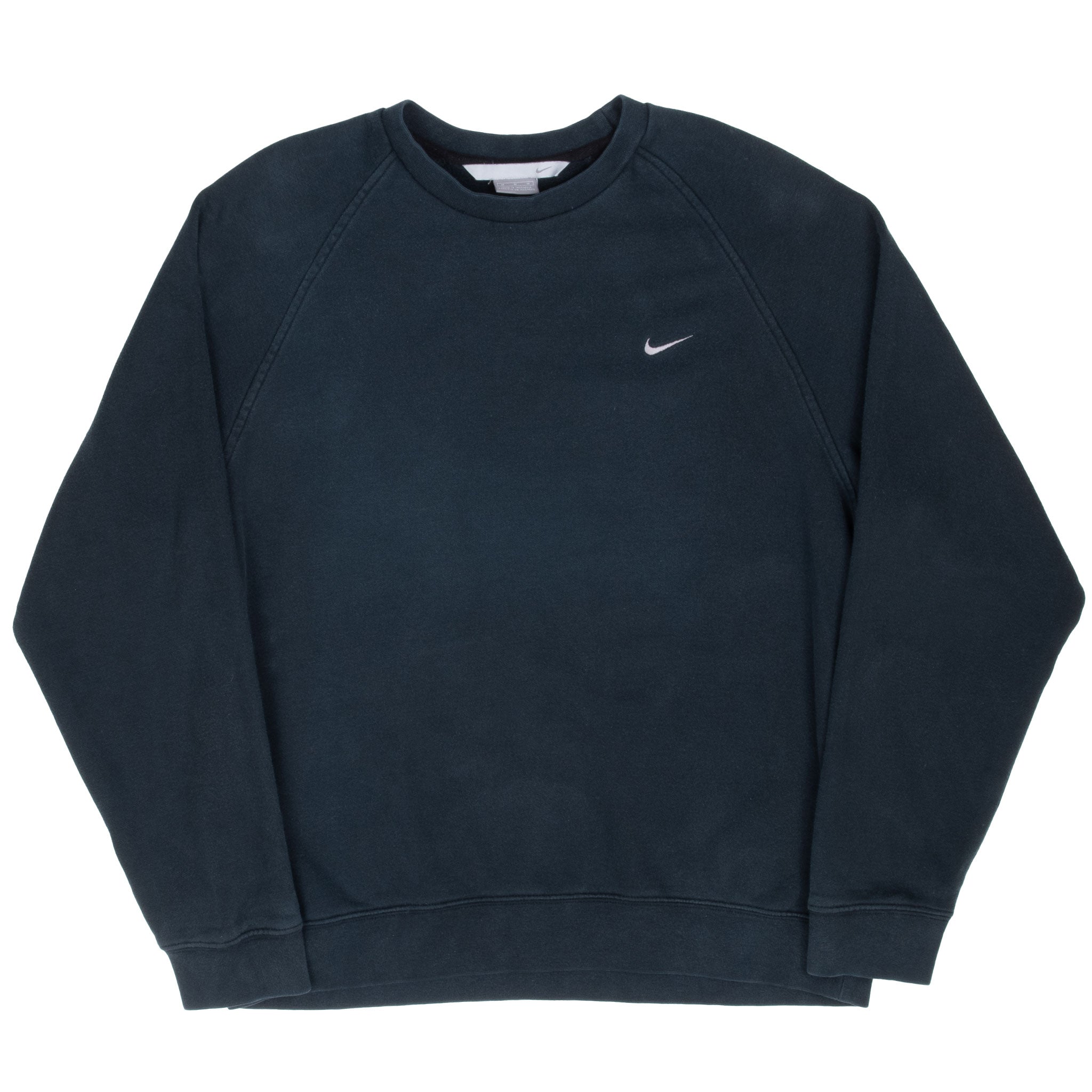 Vintage Nike Classic Swoosh Black Sweatshirt 2000S Size Medium