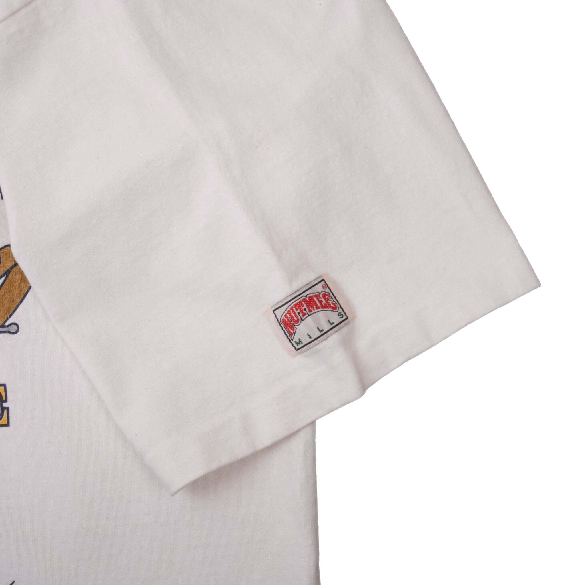 Vintage NFL San Diego Chargers Embroidered Nutmeg Tee Shirt 1990s Size XL Made In USA With Single Stitch Sleeves